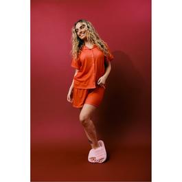 In The Style Red Heart Print Scoop Neck Top And Trousers Pyjam