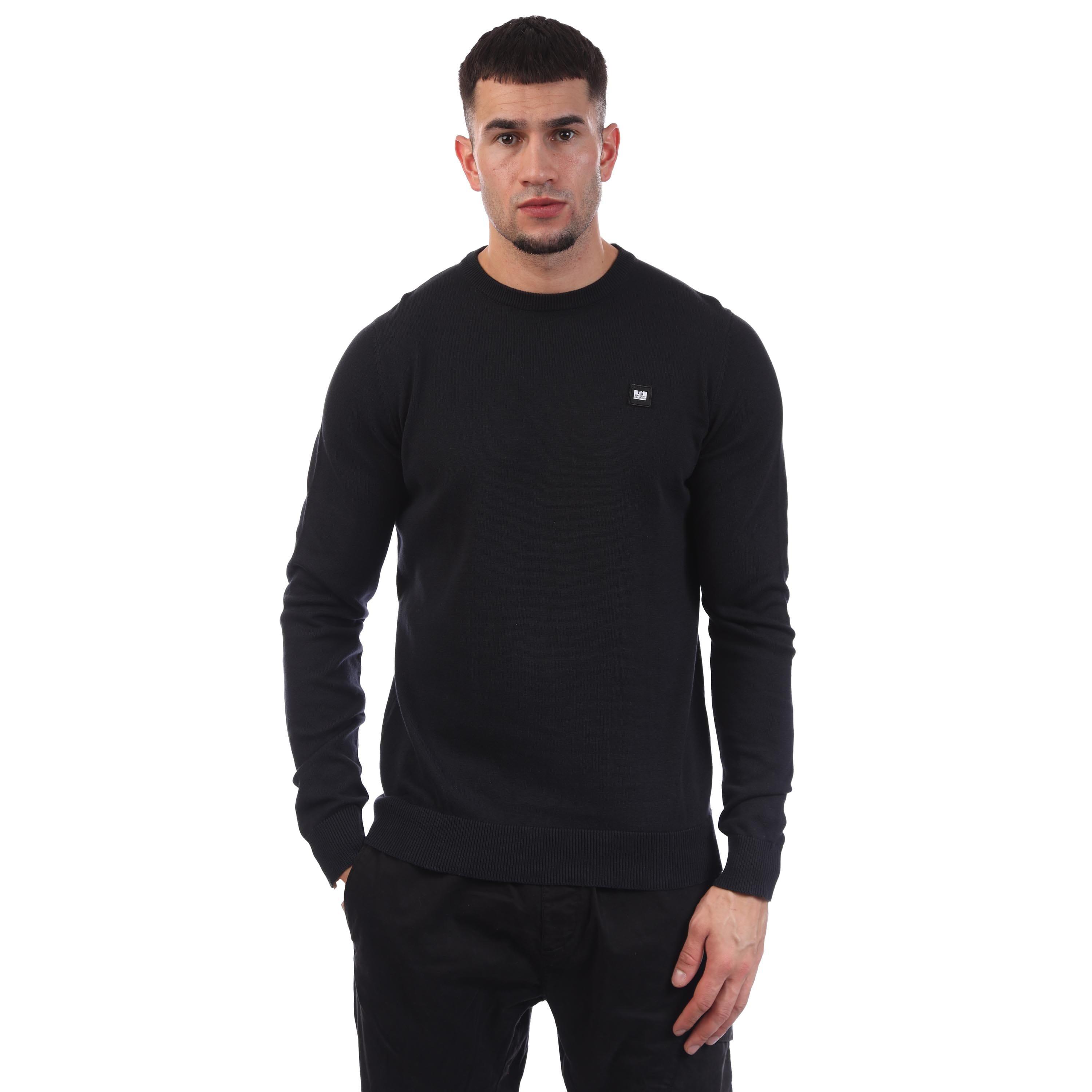 Navy - Weekend Offender - Argentina Cotton Crew Knit - 1
