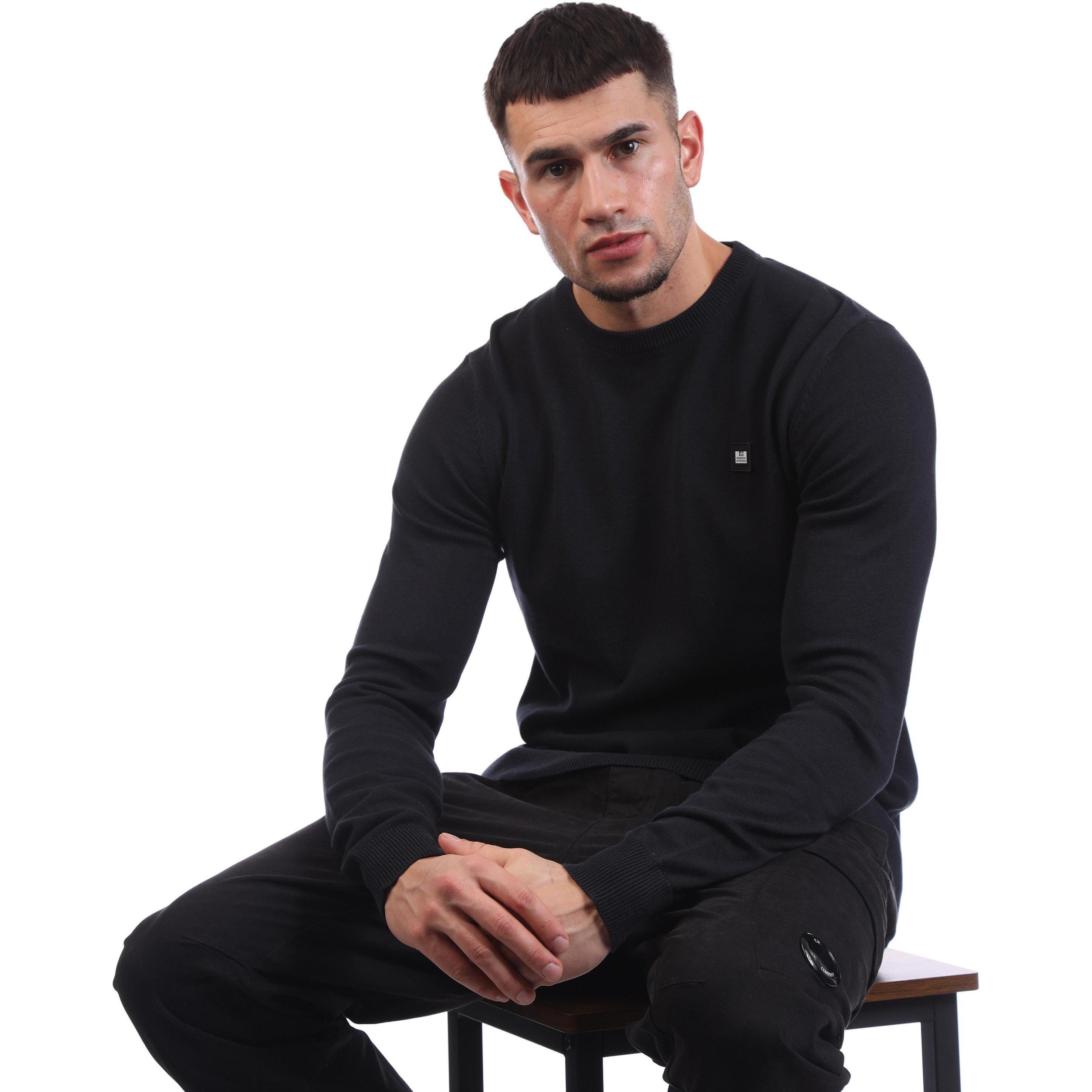 Navy - Weekend Offender - Argentina Cotton Crew Knit - 4