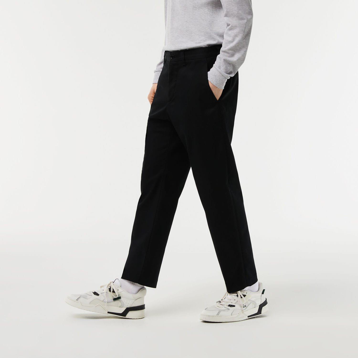 Black - Lacoste - Stretch Cotton Tapered Chinos - 1