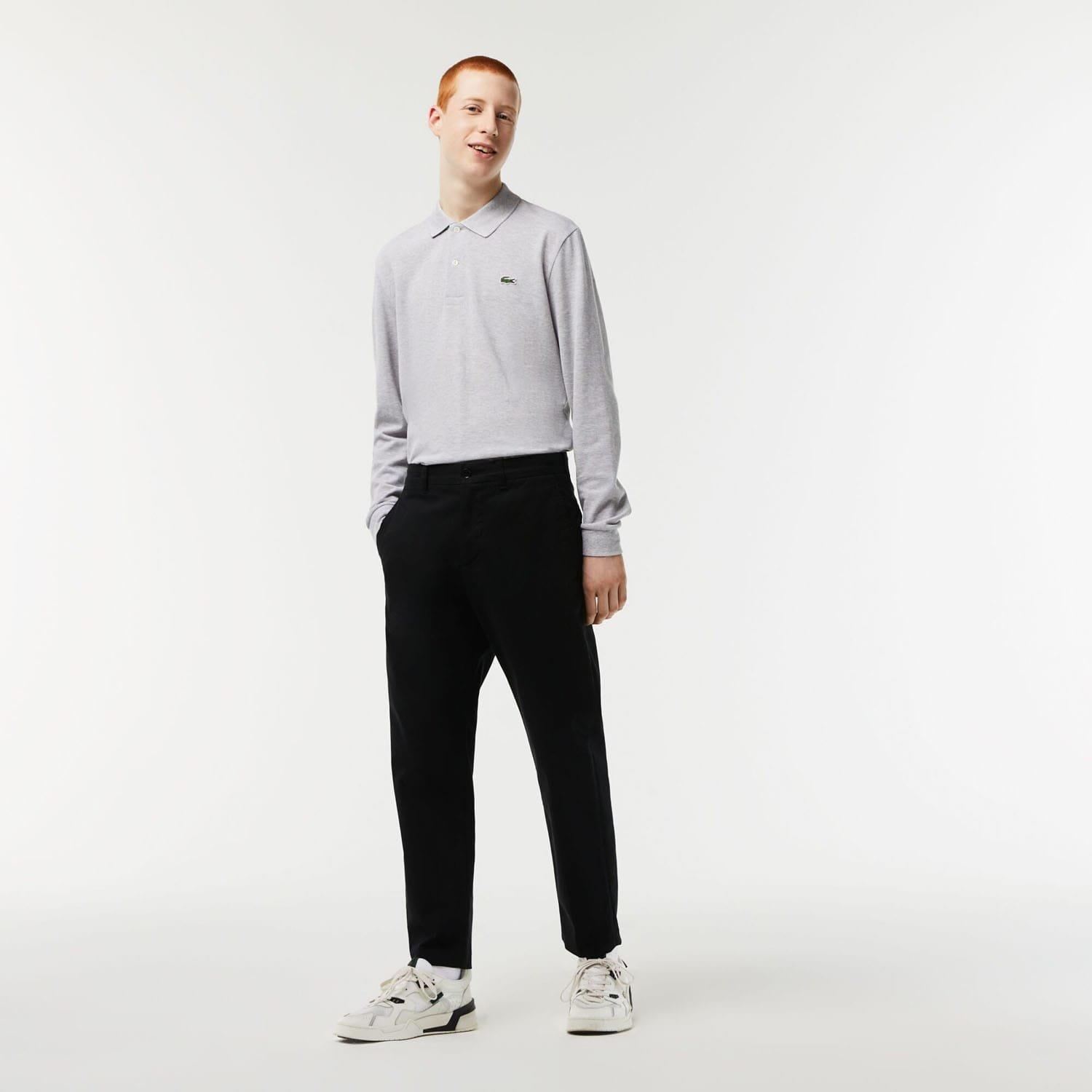 Black - Lacoste - Stretch Cotton Tapered Chinos - 3