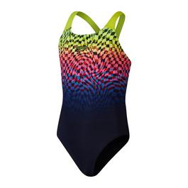 Speedo Multi Print HydraStrong Swimsuit Junior