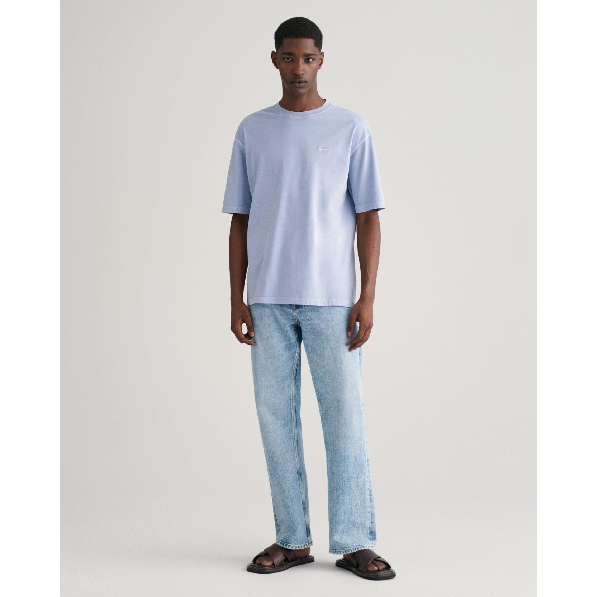 Blue - Gant - Sunfaded Short Sleeves T-Shirt - 2