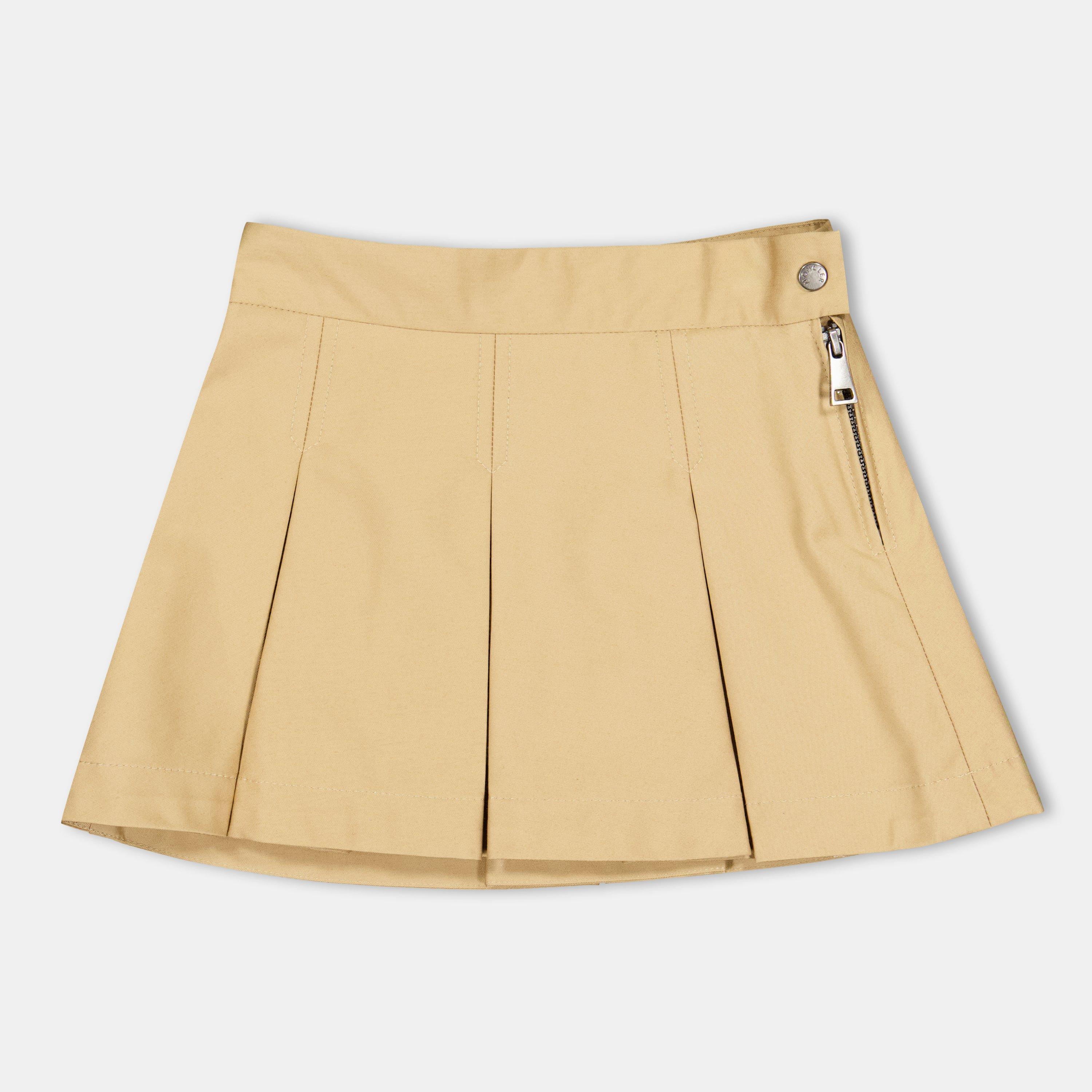 Moncler Kids' Logo Pleated Skirt - Beige 209 - Size 12Y