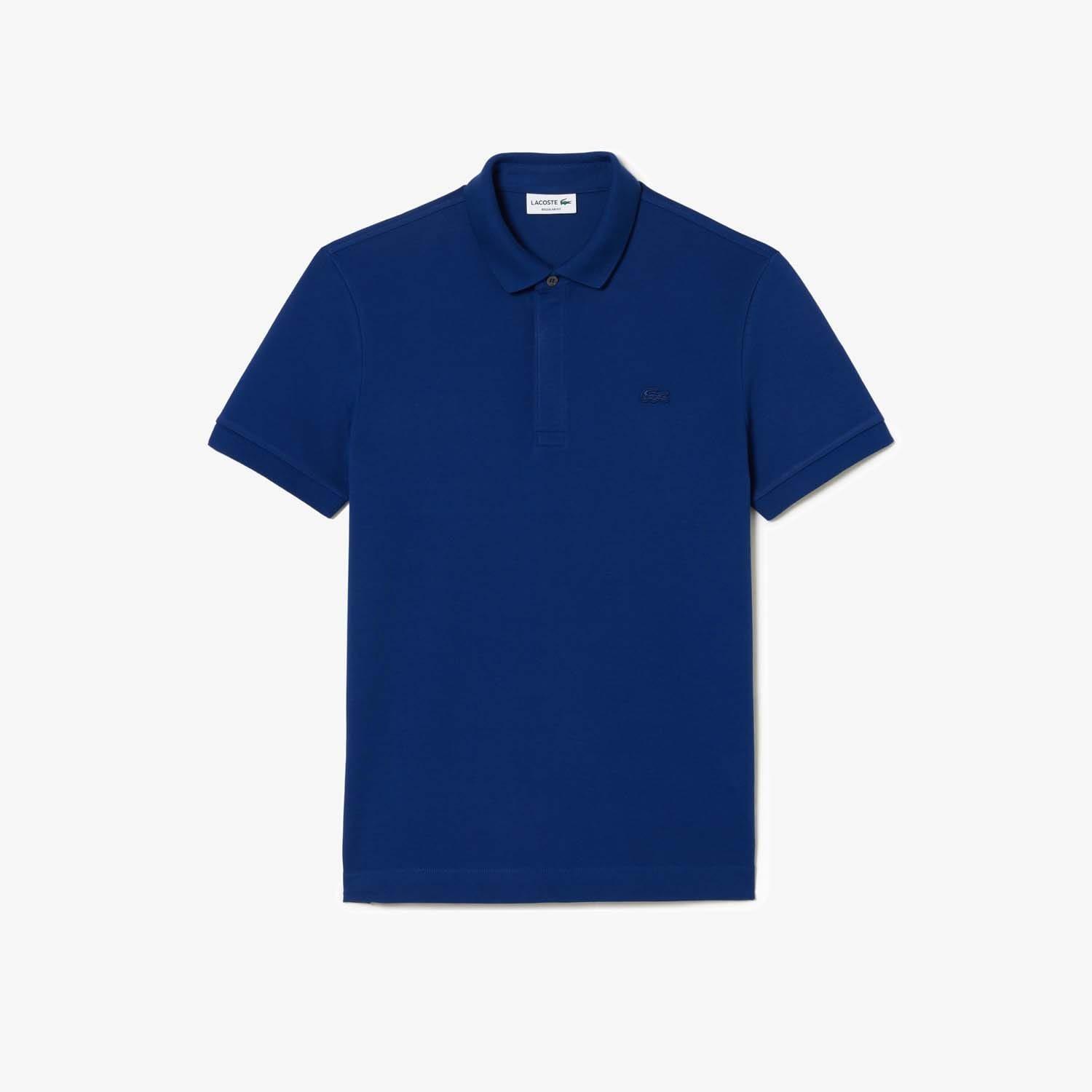 Blue - Lacoste - Regular Fit Paris Stretch Piqu¿ Polo Shirt - 3