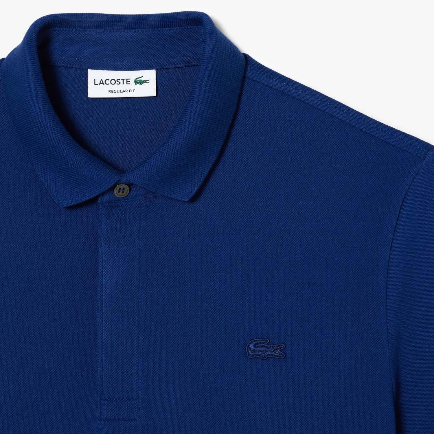 Blue - Lacoste - Regular Fit Paris Stretch Piqu¿ Polo Shirt - 4