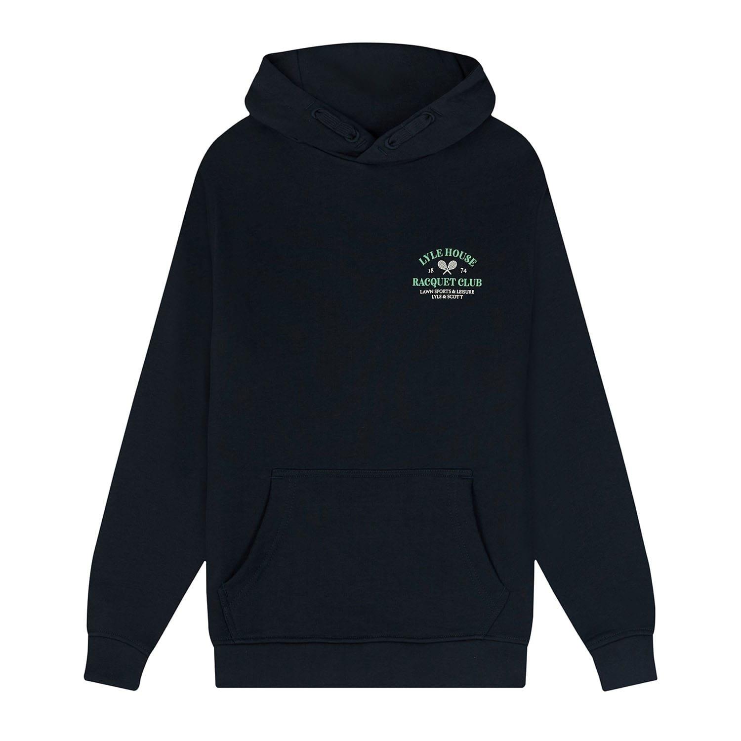 Navy - Lyle and Scott - Racquet Club Graphic Hoodie