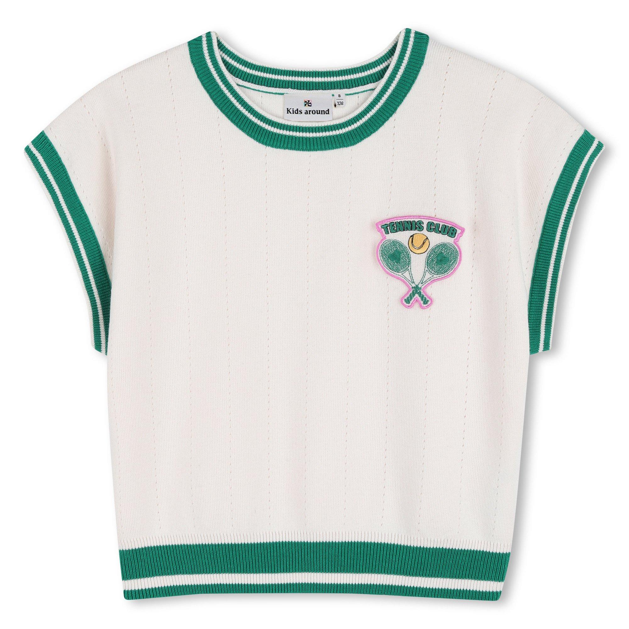 Kids Around Knitted Sweater Vest - Cream