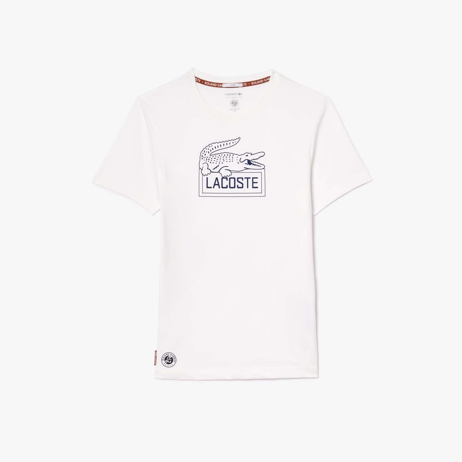 White - Lacoste - Roland-Garros Edition Ultra Dry Tennis T-Shirt - 1