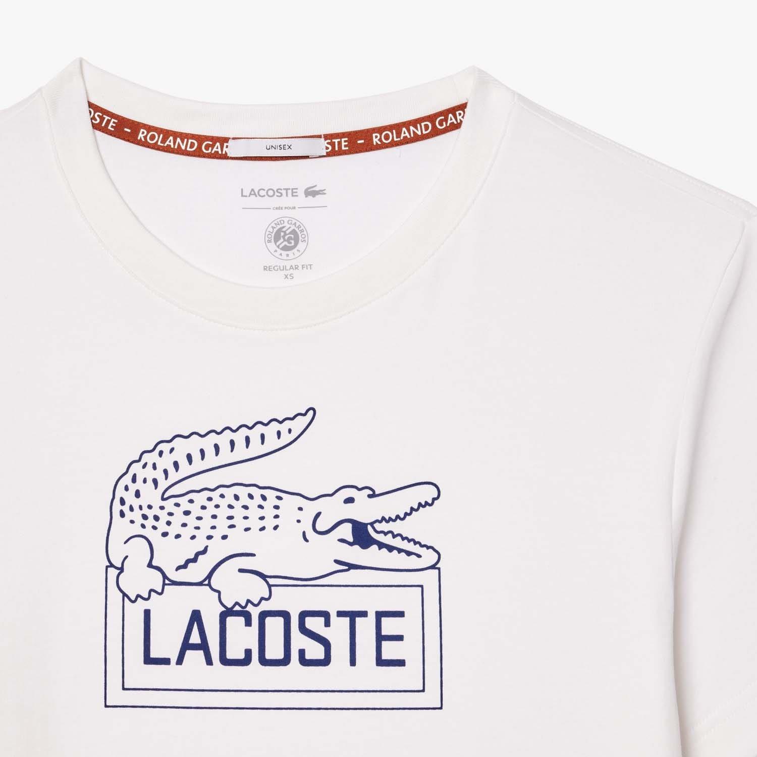 White - Lacoste - Roland-Garros Edition Ultra Dry Tennis T-Shirt - 3