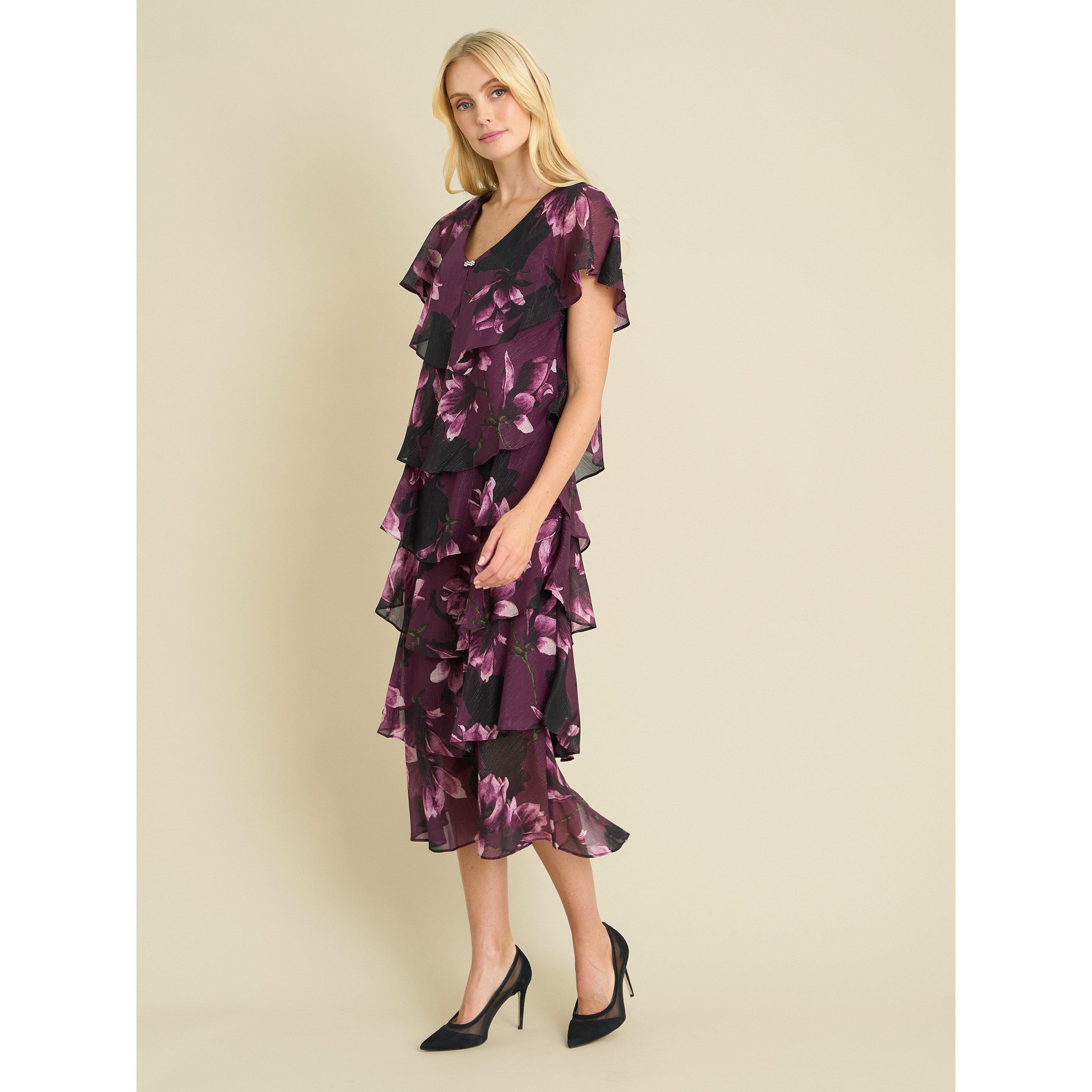 Plum - Gina Bacconi - Liliana Midi Tiered Dress - 1