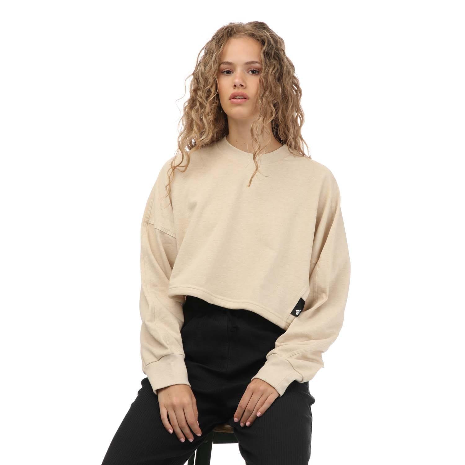 Beige - adidas - Studio Lounge Summer Crewneck Sweatshirt - 4