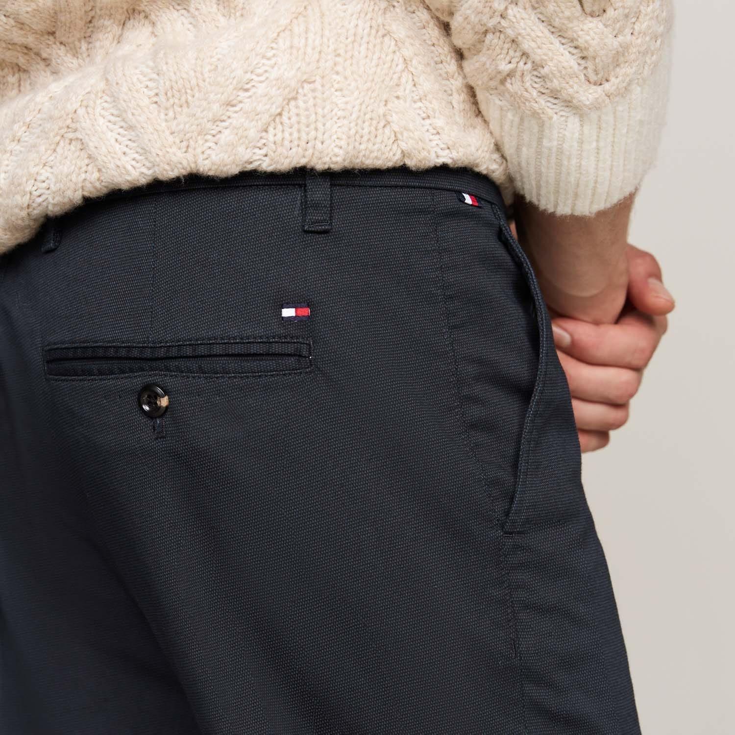 Blue - Tommy Hilfiger - Bleecker Stretch Cotton Printed Slim-Fit Chinos - 4