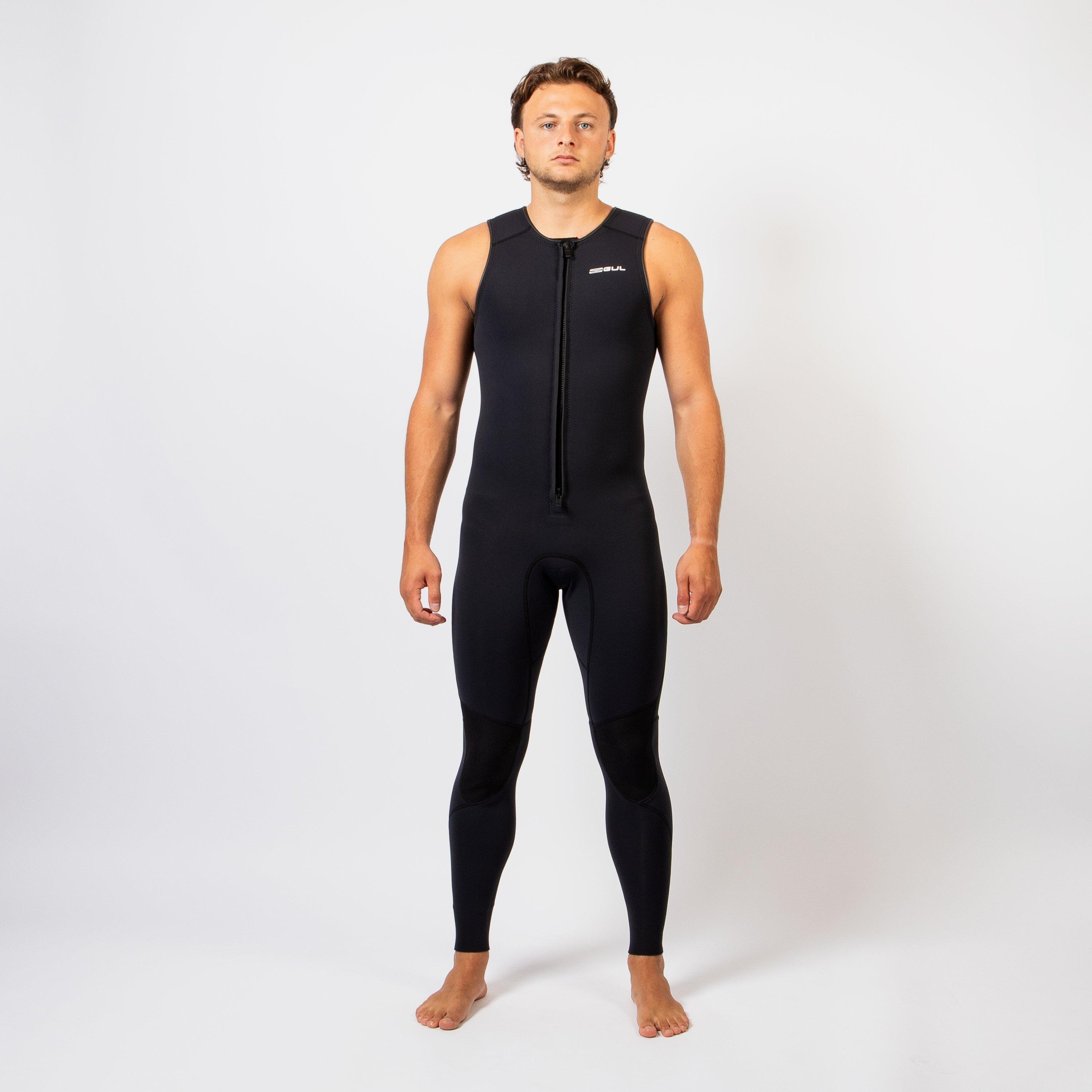 Black - Gul - MENS RESPONSE 3MM FLATLOCK NATUR LONGJOHN WETSUIT - 1