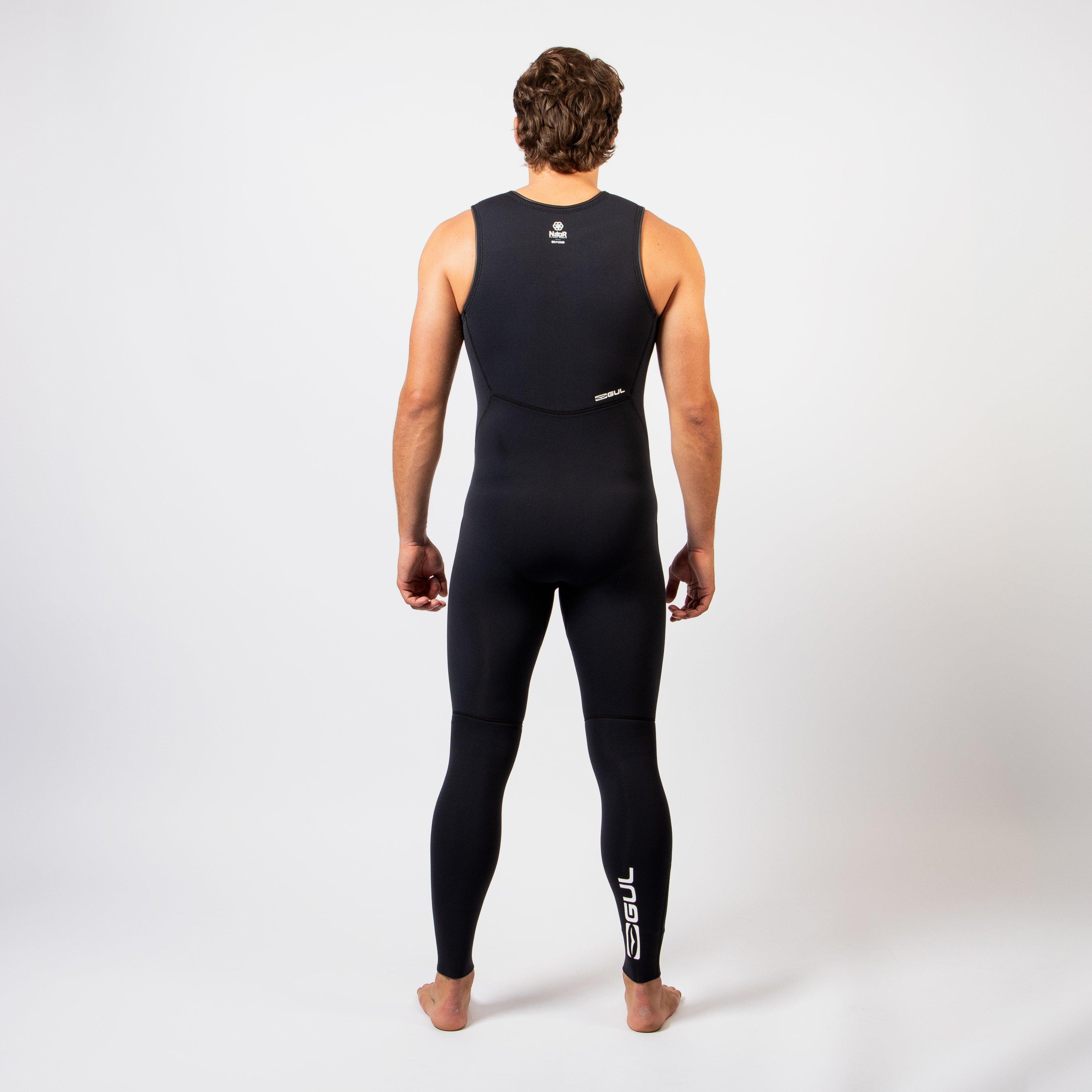 Black - Gul - MENS RESPONSE 3MM FLATLOCK NATUR LONGJOHN WETSUIT - 2