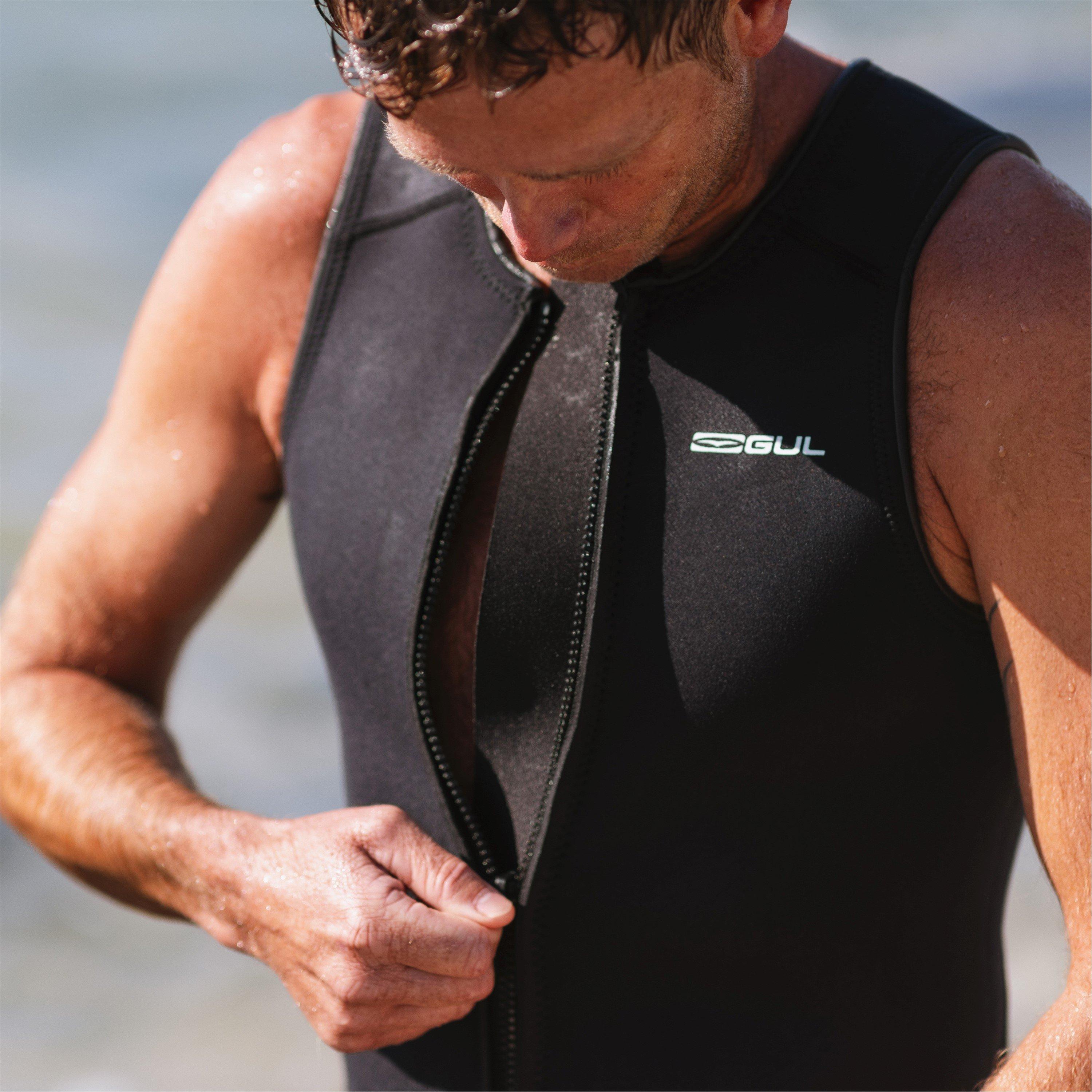 Black - Gul - MENS RESPONSE 3MM FLATLOCK NATUR LONGJOHN WETSUIT - 4