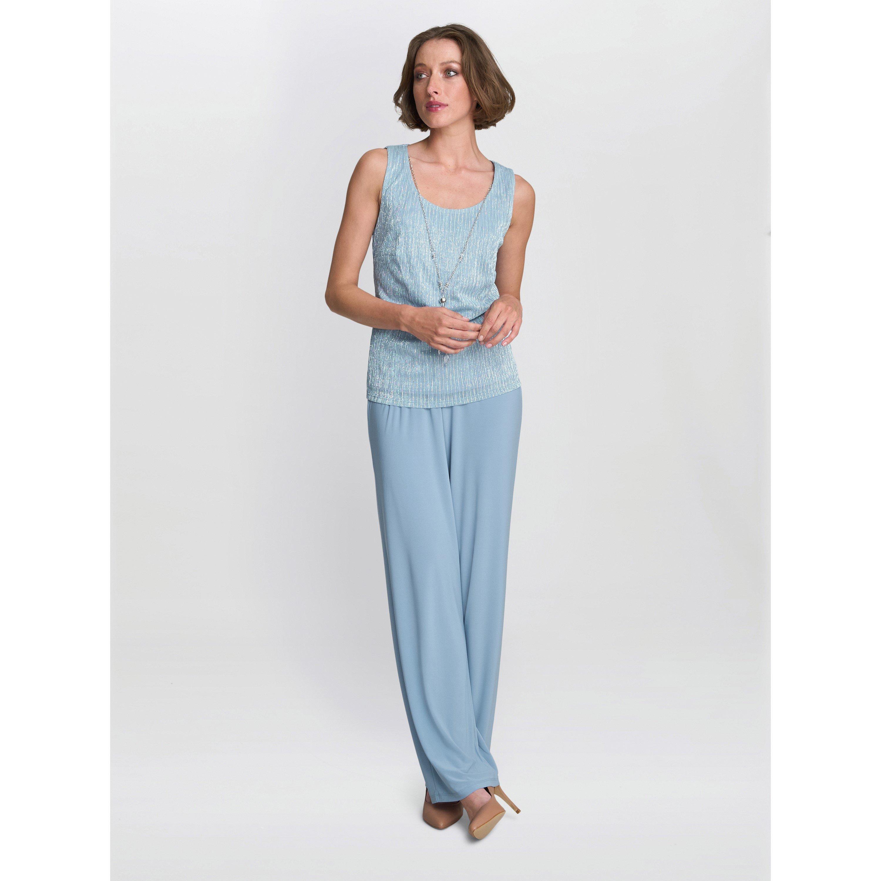 Blue - Gina Bacconi - Tina Three Piece Metallic Trouser Suit - 6