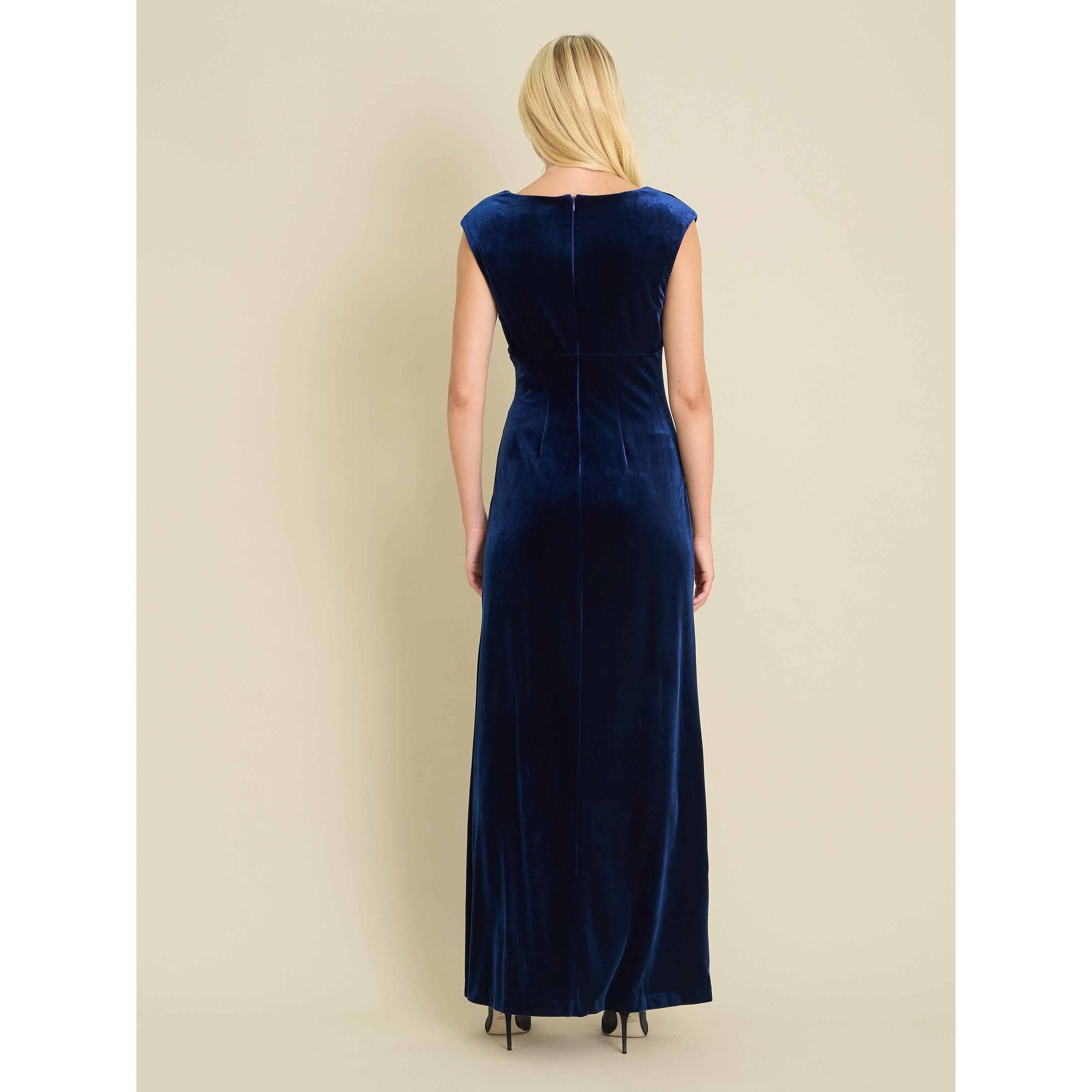 Navy - Gina Bacconi - Sascha Velvet Maxi Dress - 2