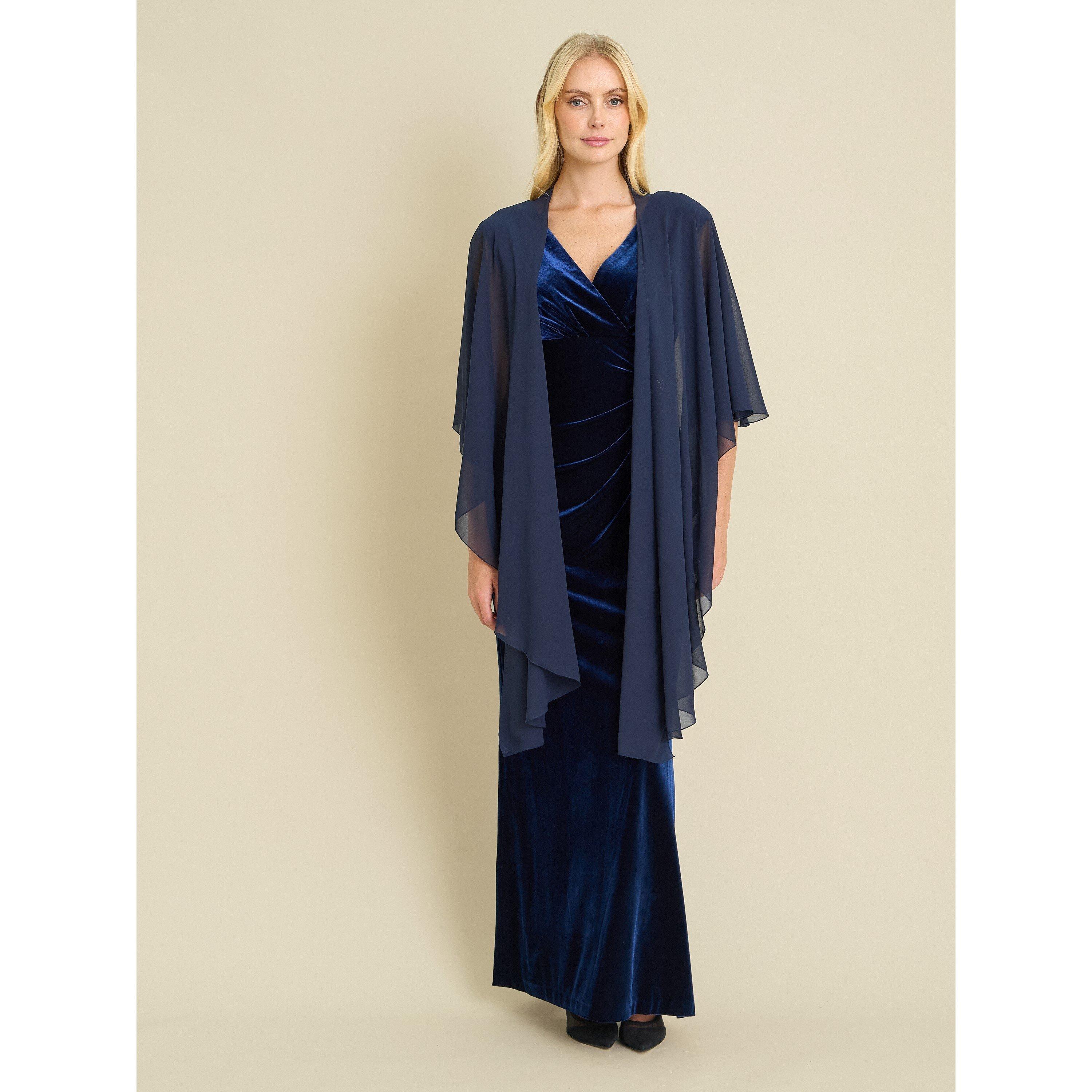 Navy - Gina Bacconi - Sascha Velvet Maxi Dress - 6