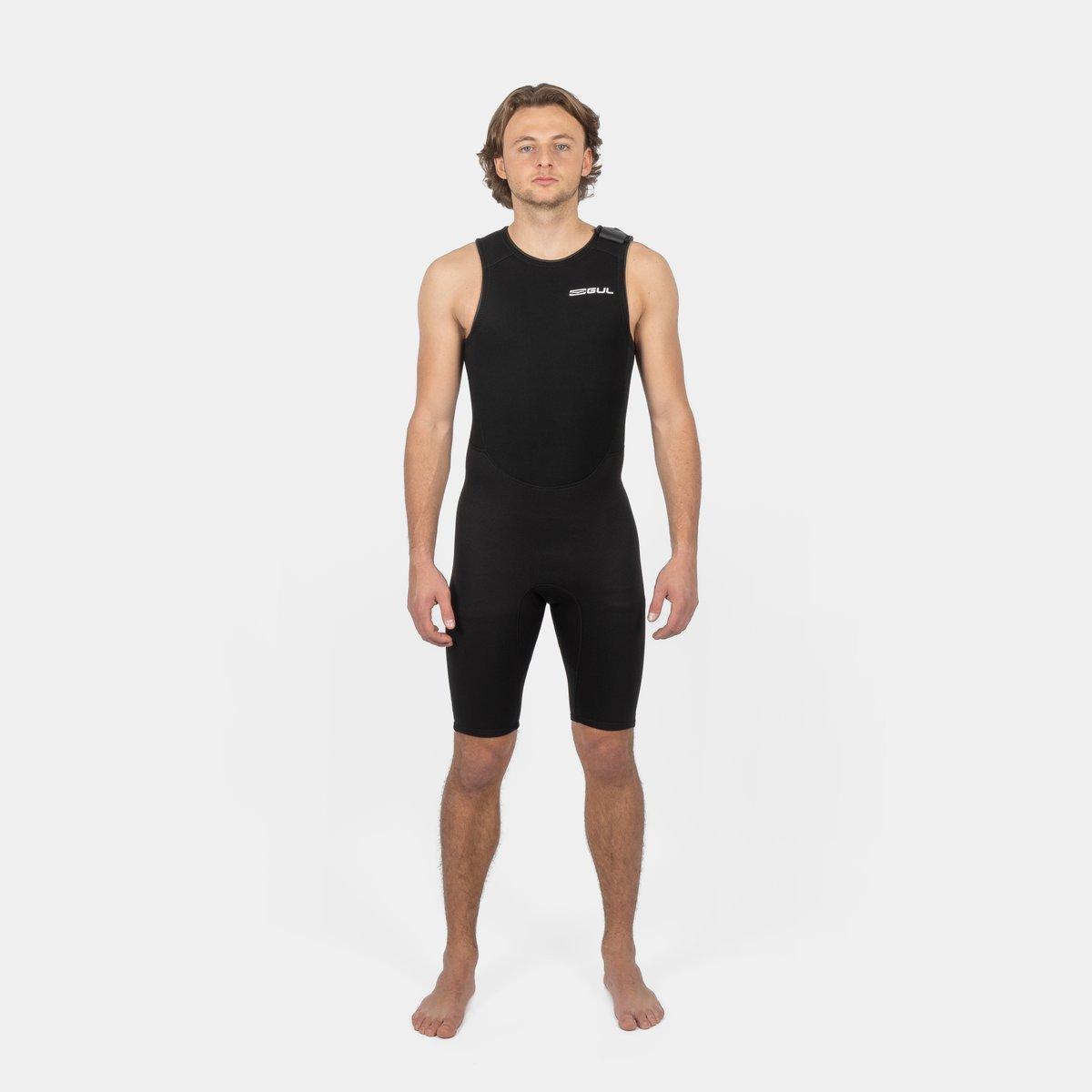 Black - Gul - MENS RESPONSE  3/2MM FLATLOCK SHORTJOHN WETSUIT - 9