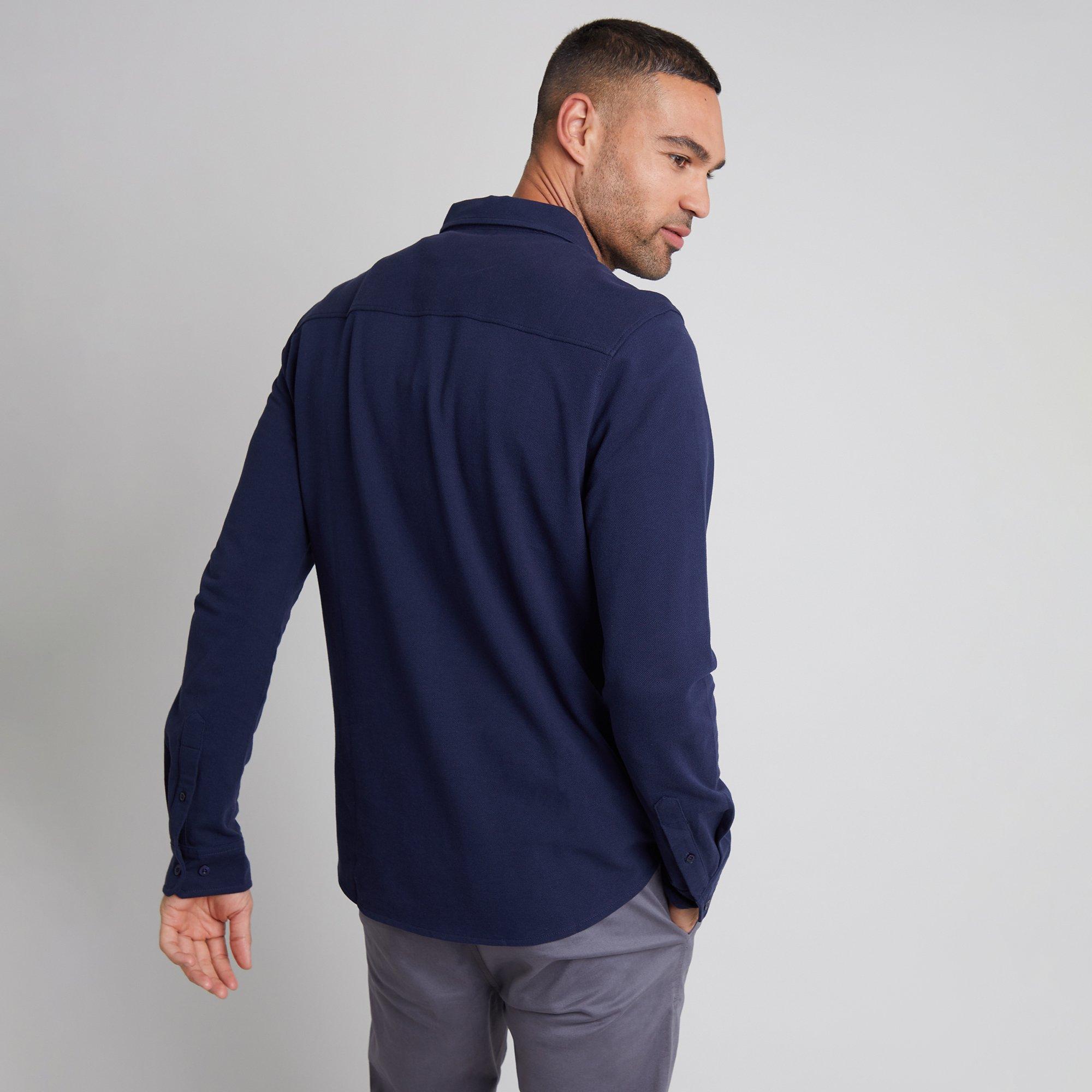 Navy - Threadbare - 2- Pack Cotton Pique Jersey Long Sleeve Shirts - 3