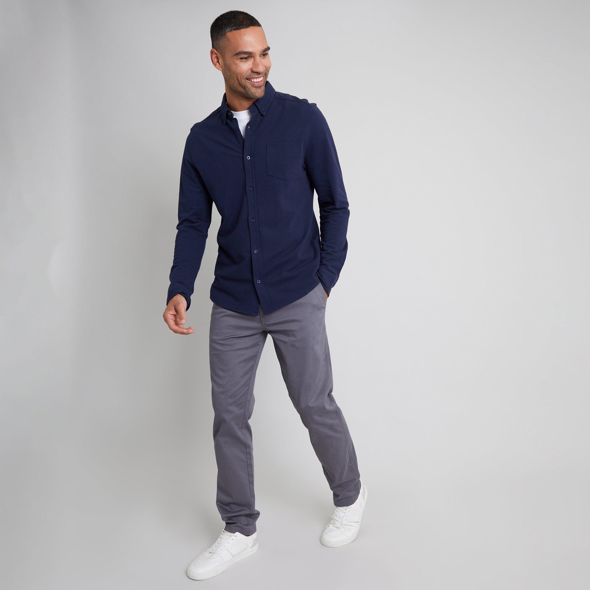 Navy - Threadbare - 2- Pack Cotton Pique Jersey Long Sleeve Shirts - 4