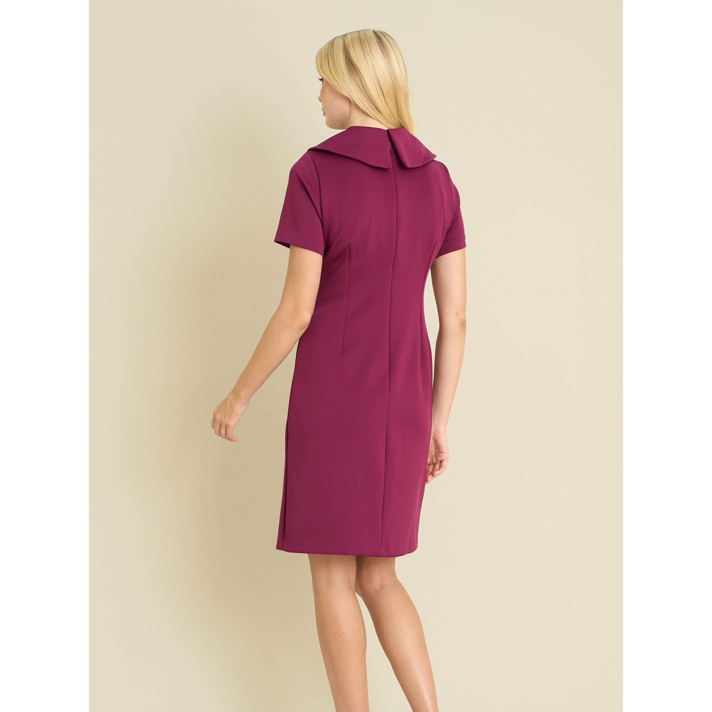Wine - Gina Bacconi - Virginie Draped Wrap Dress - 2