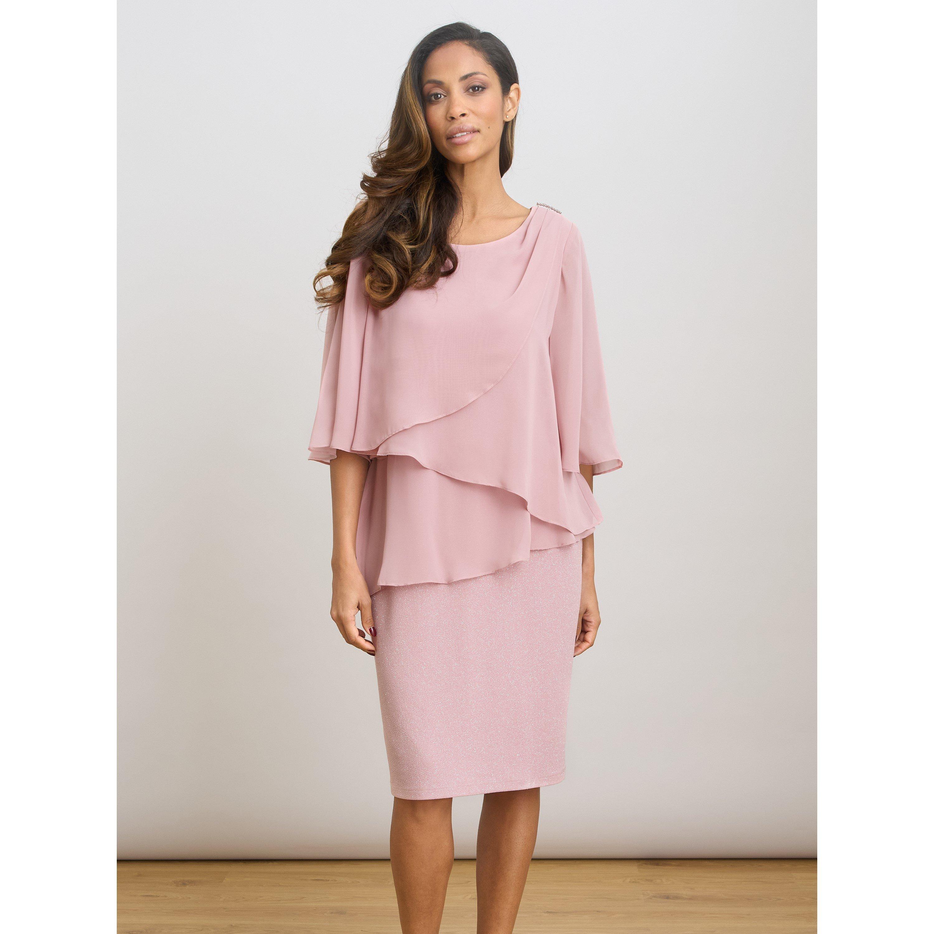 Blush - Gina Bacconi - Myleene Layered Chiffon Overlay Dress - 1