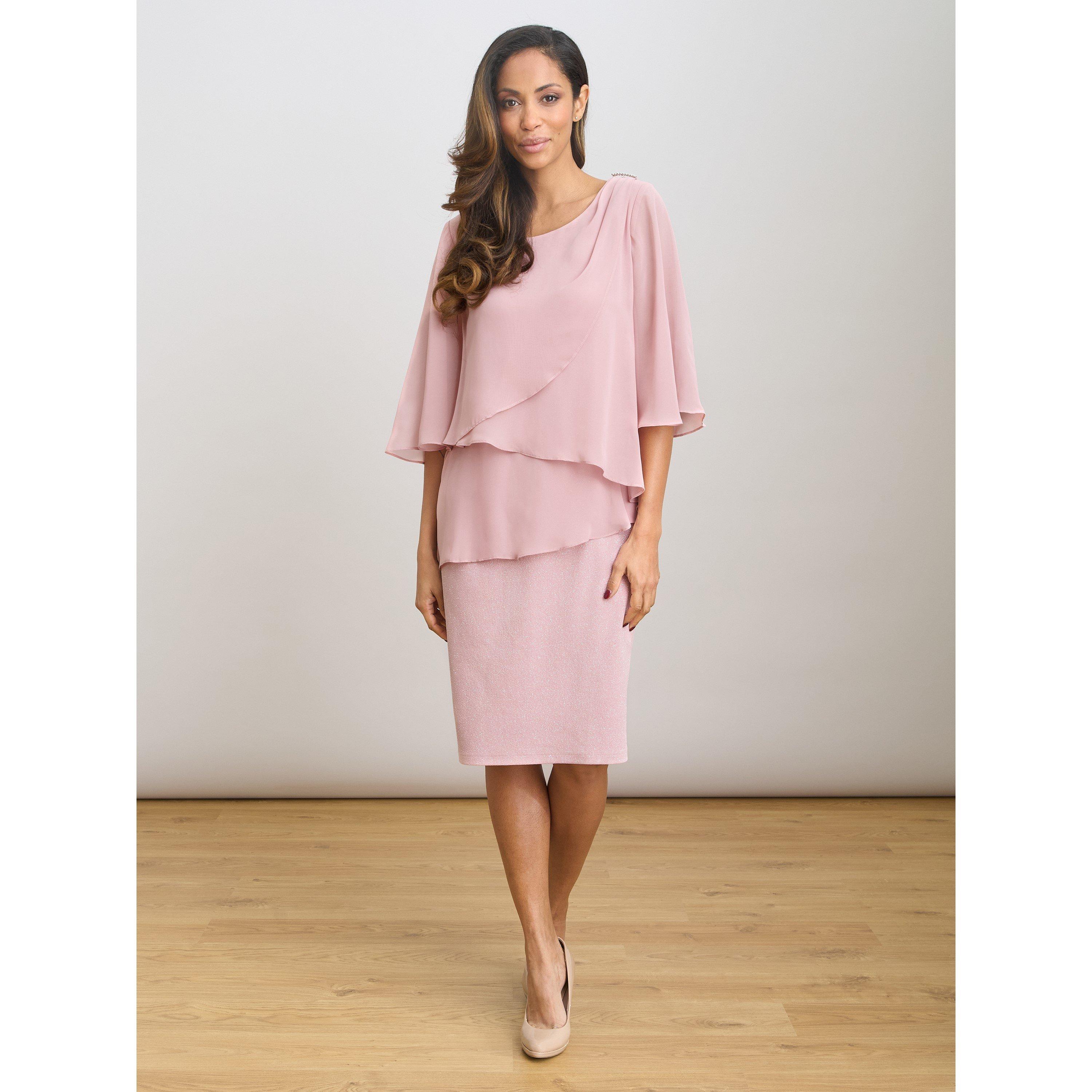 Blush - Gina Bacconi - Myleene Layered Chiffon Overlay Dress - 3