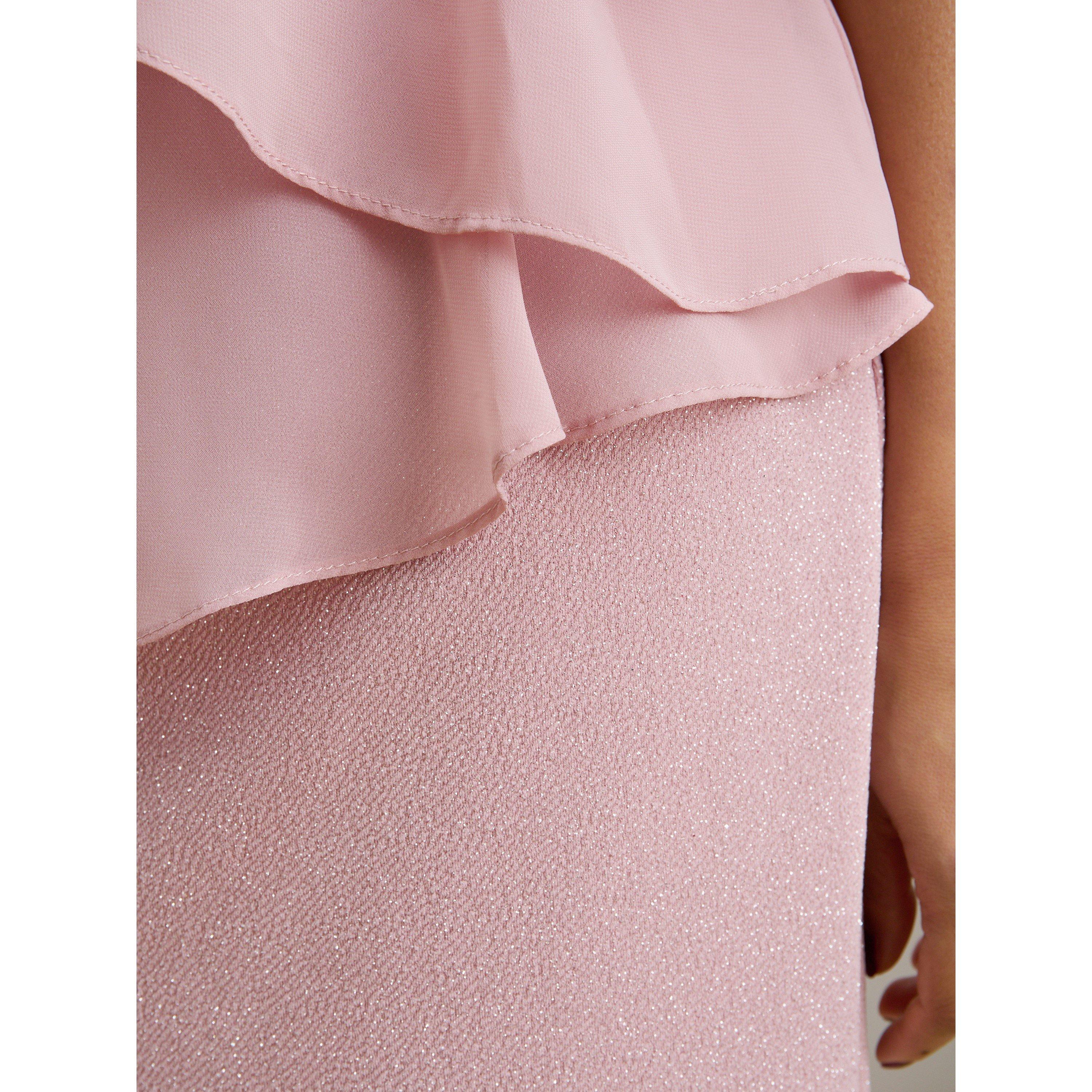 Blush - Gina Bacconi - Myleene Layered Chiffon Overlay Dress - 5