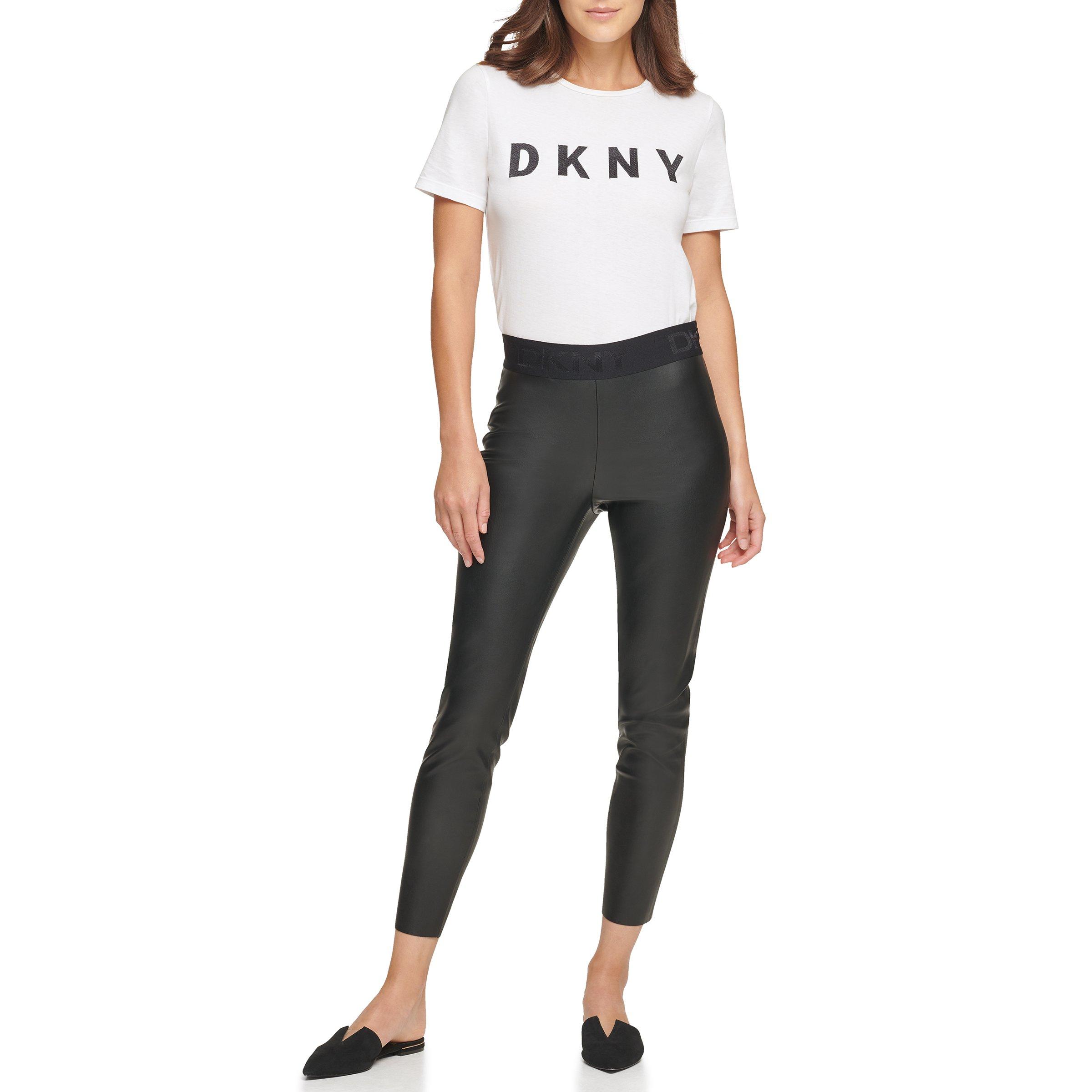 Zwart - DKNY - Faux Leather Leggings - 2
