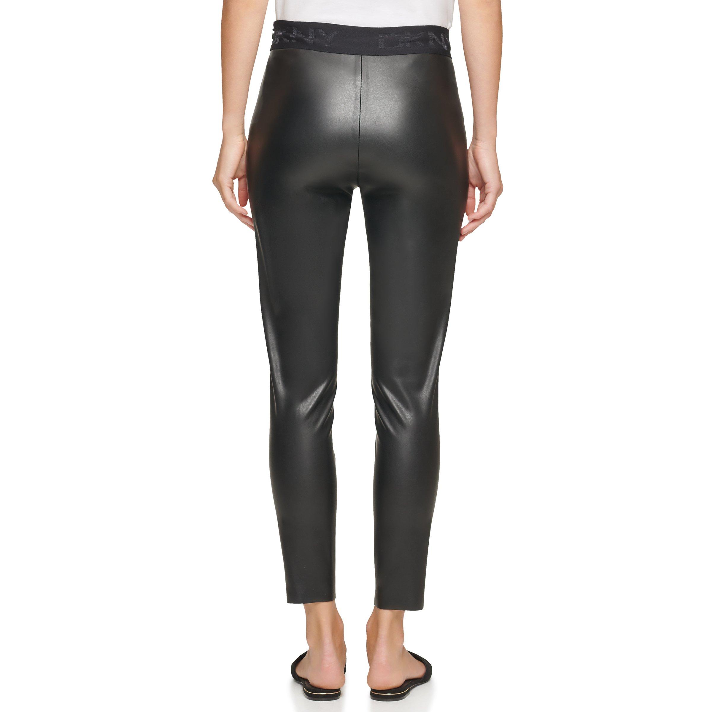 Zwart - DKNY - Faux Leather Leggings - 3