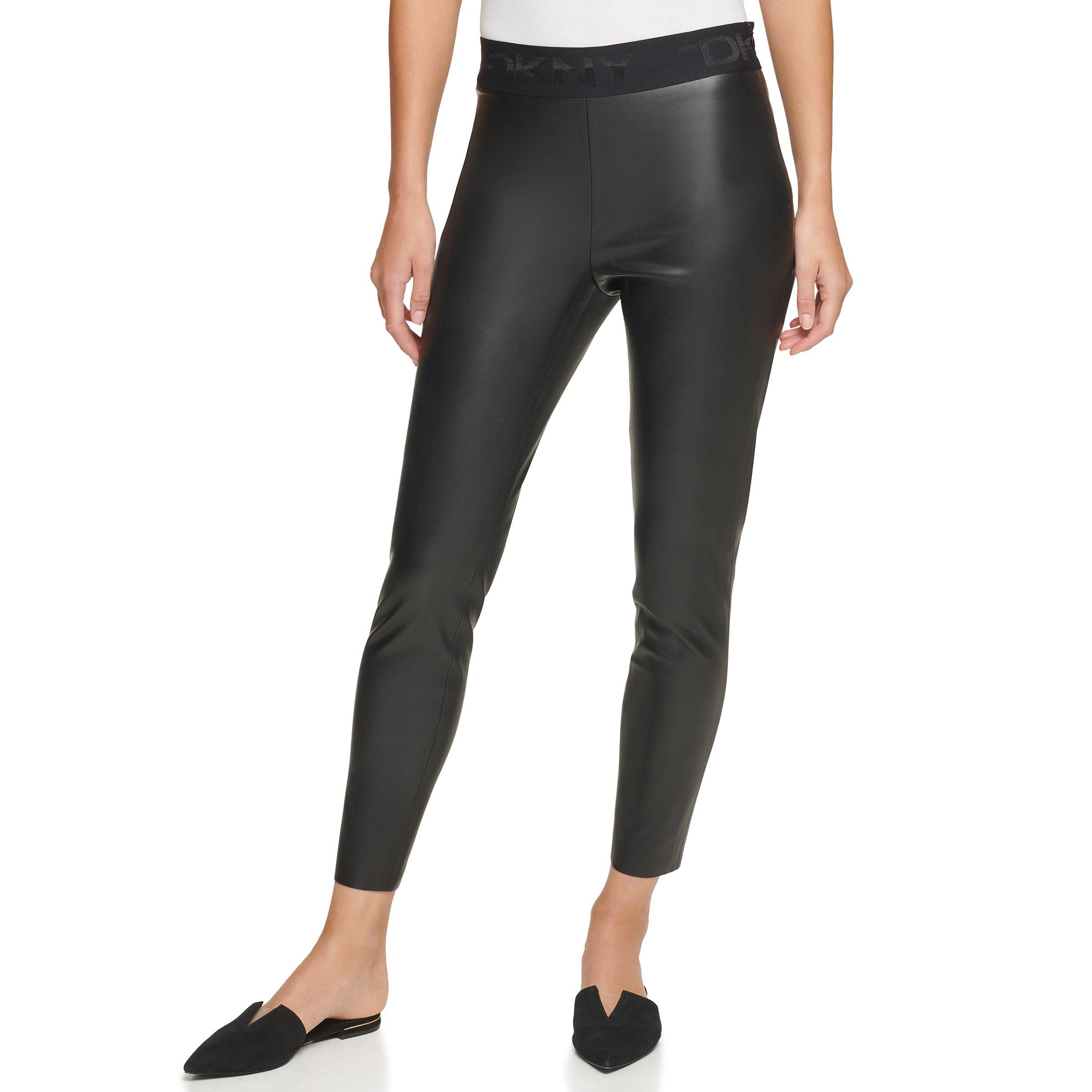 Zwart - DKNY - Faux Leather Leggings - 4