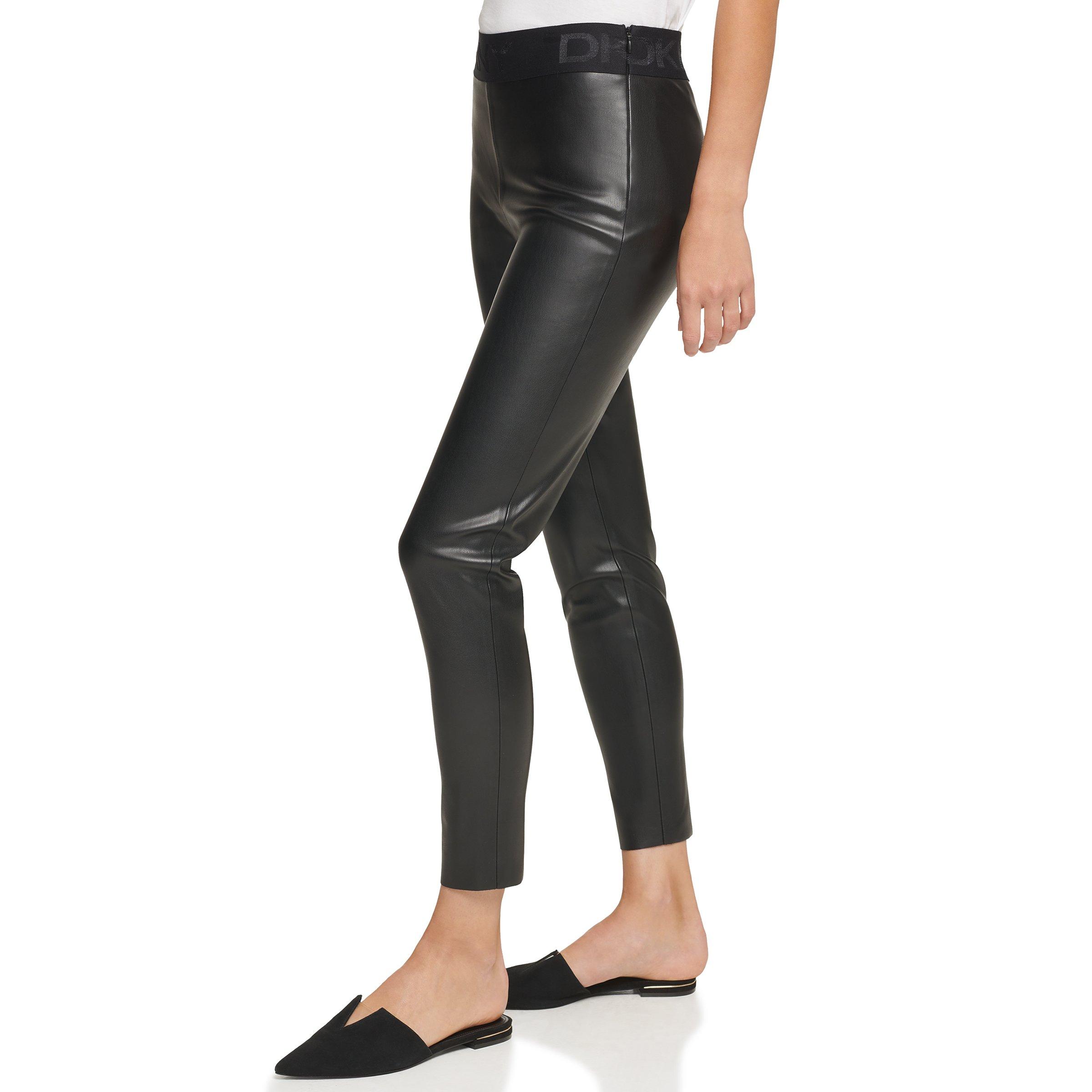 Zwart - DKNY - Faux Leather Leggings - 5