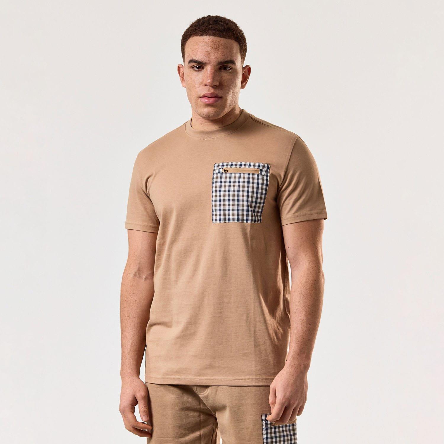 Cognac - Weekend Offender - Gorman House Check Pocket T-Shirt - 1