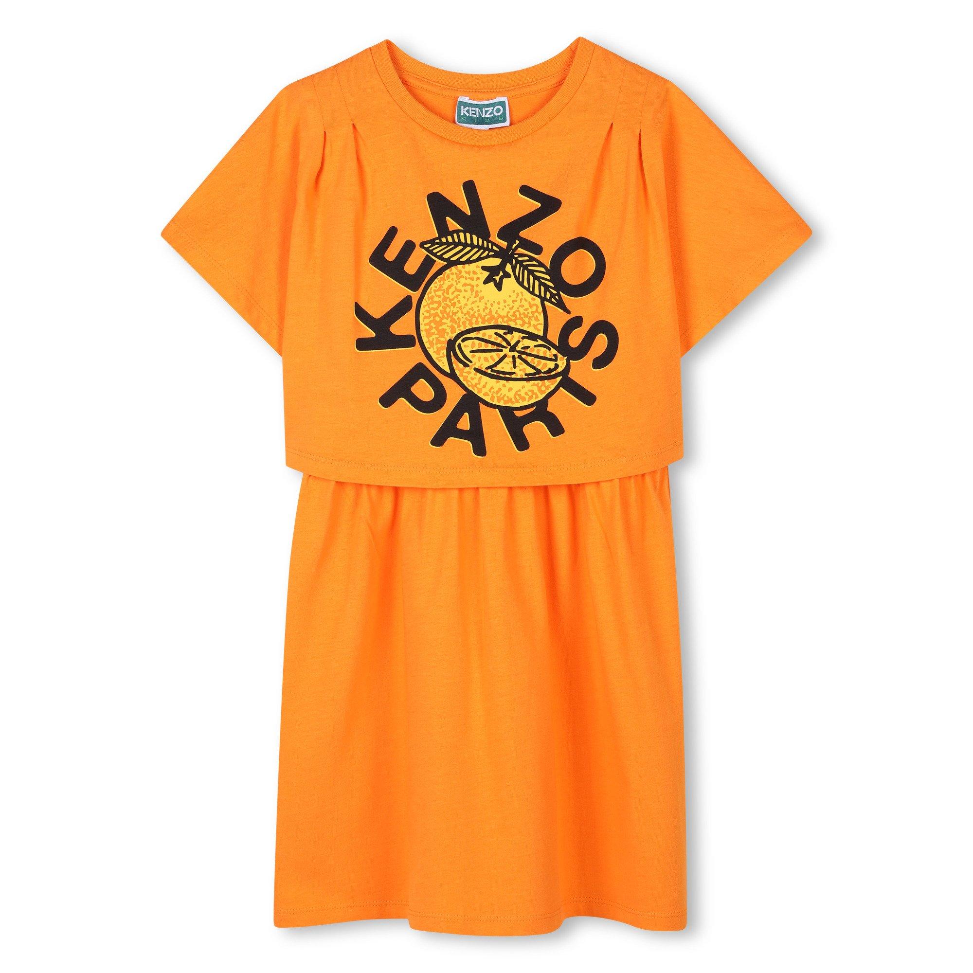 Kenzo Girls Kids' Logo Relaxed T-Shirt Dress - Orange 423 - 4Y