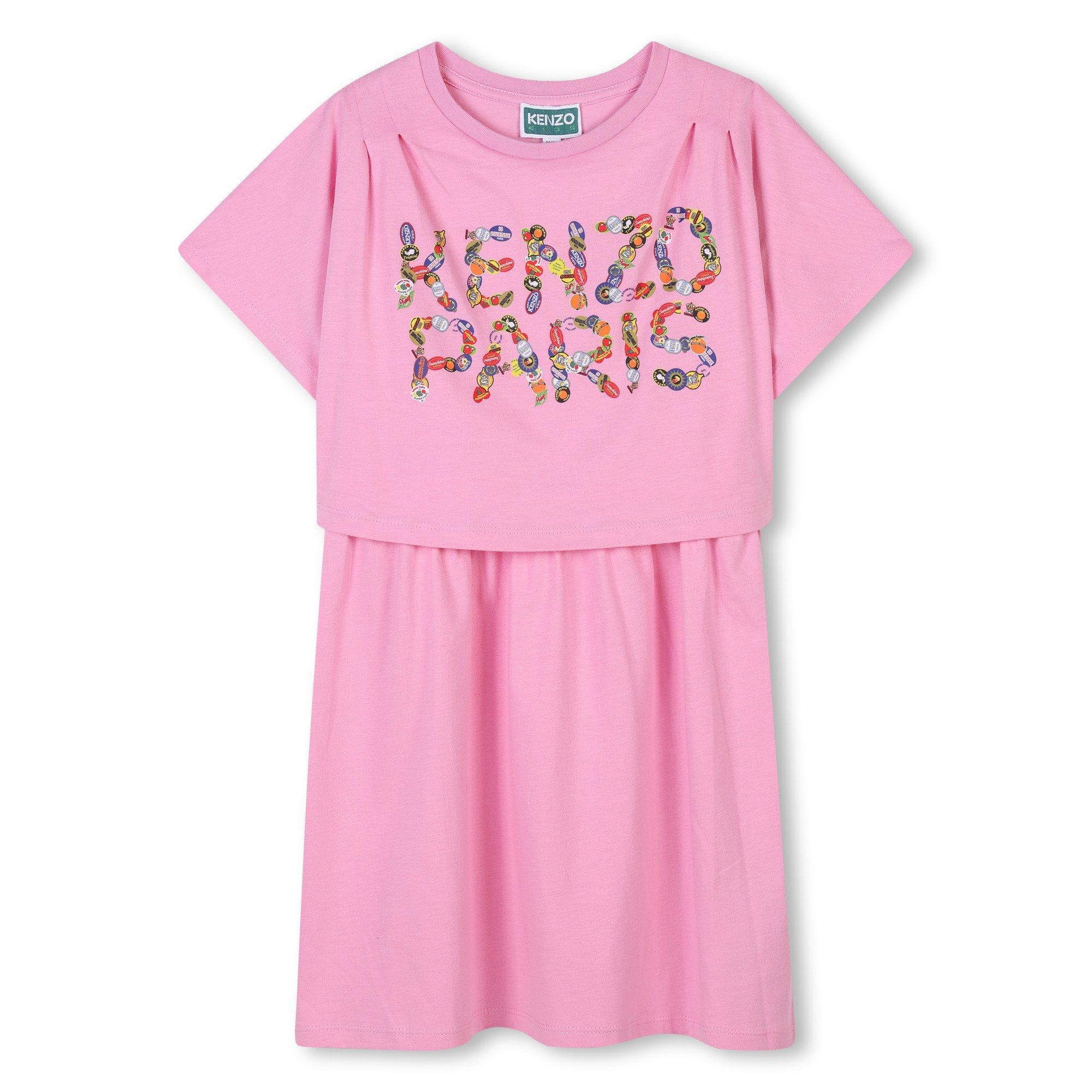Pink 465 - Kenzo - Kids' Logo Relaxed Fit T-Shirt Dress - 1