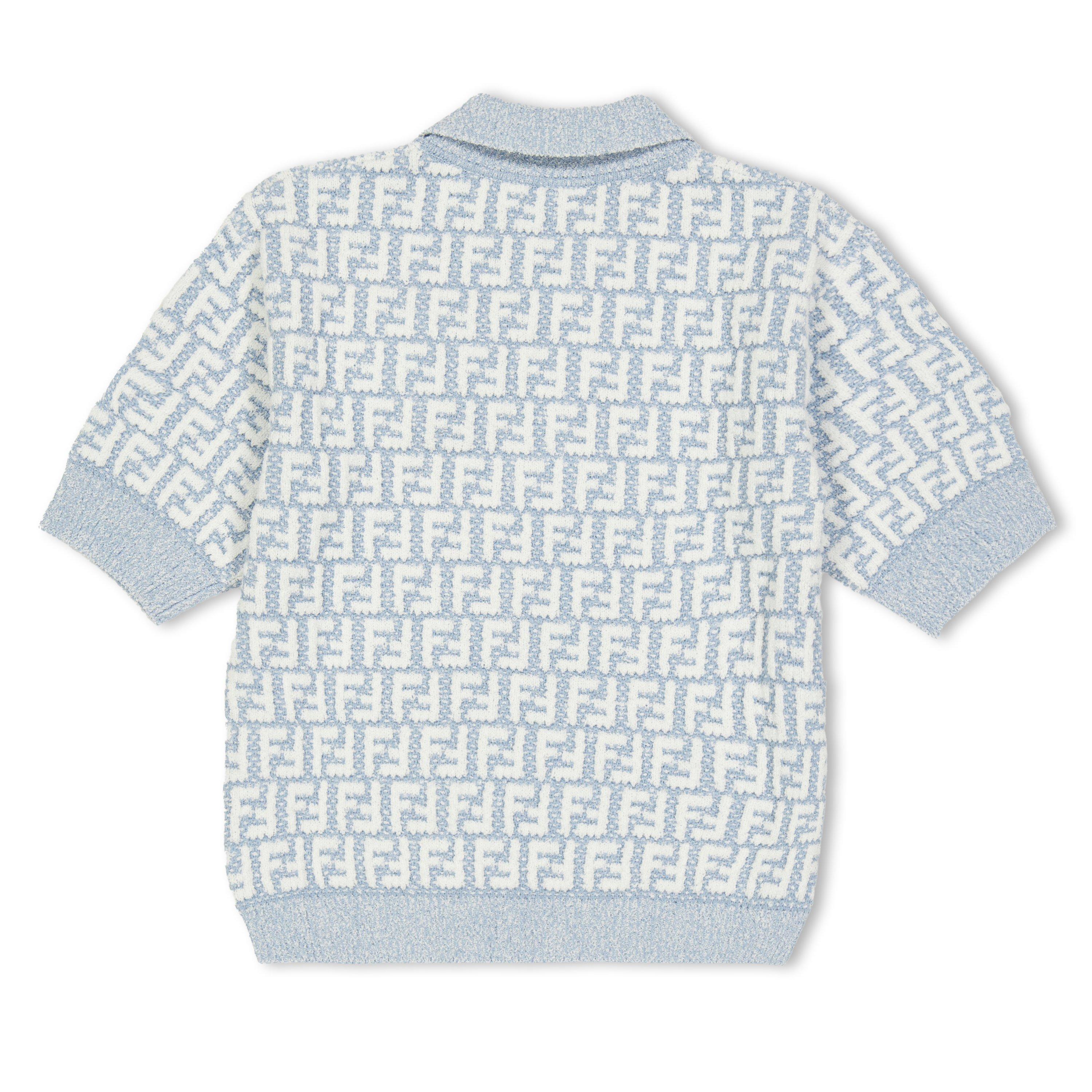 Pale Blu F0EX7 - Fendi - Kids' FF Polo Top - 2