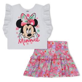 Character Girls Minnie Mouse Frill Top and Skirt Set