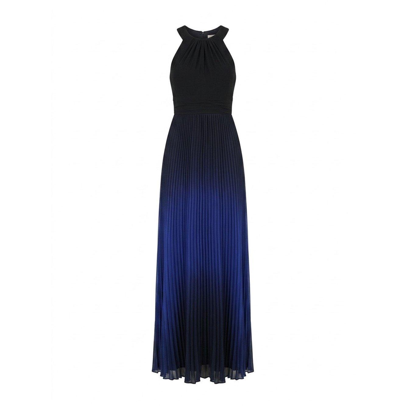 Black / Royal - Gina Bacconi - Vikki Pleated Maxi Dress - 3