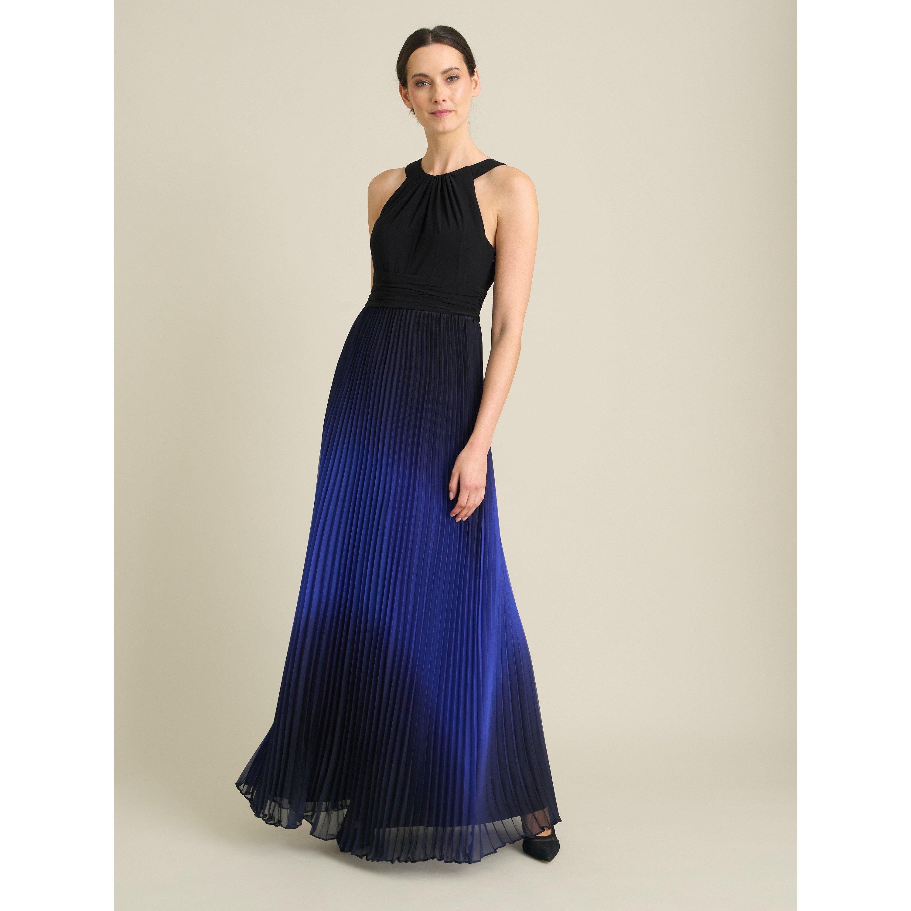 Black / Royal - Gina Bacconi - Vikki Pleated Maxi Dress - 5