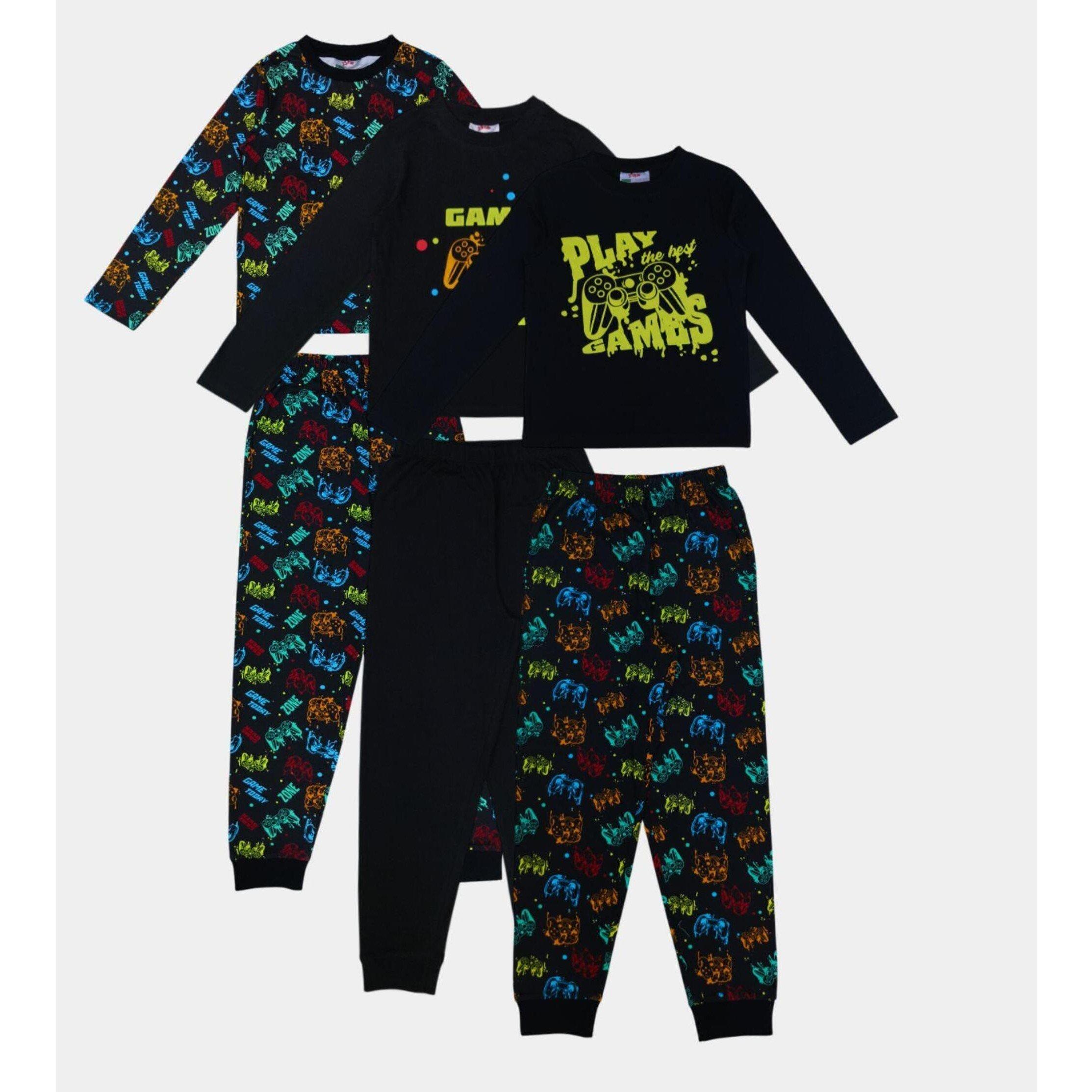 Game - Star - Kids' Cotton Gaming Relaxed Fit Long Sleeve Pyjama Sets - 1