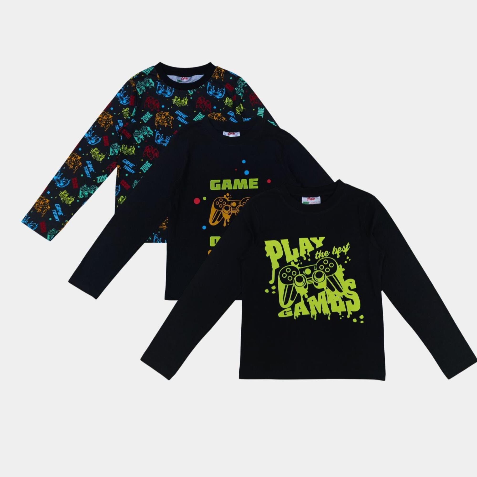 Igra - Star - Cotton Gaming Relaxed Fit Long Sleeve Pyjama Sets - 2