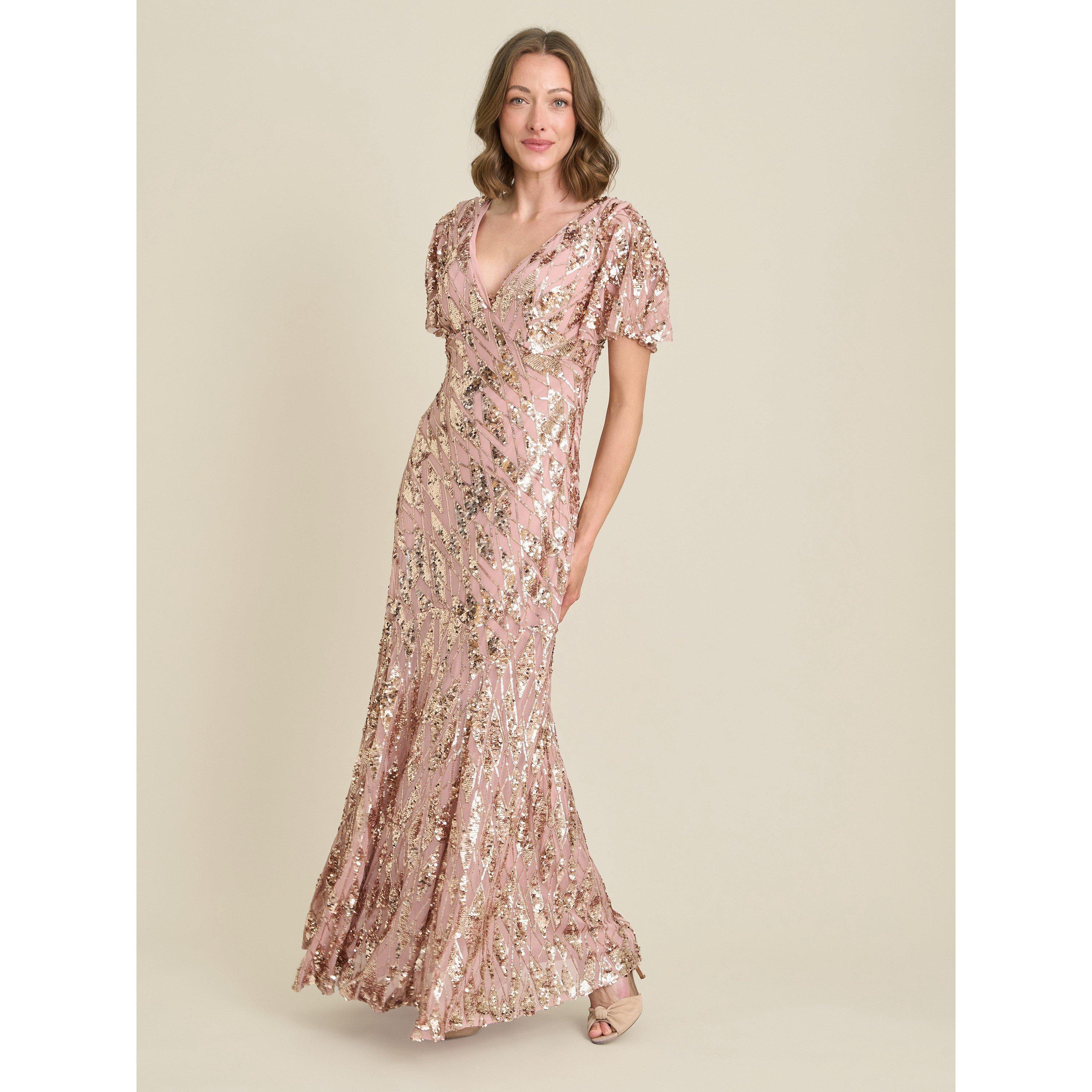 Rose - Gina Bacconi - Milena Sequin Embellished Maxi Dress - 1