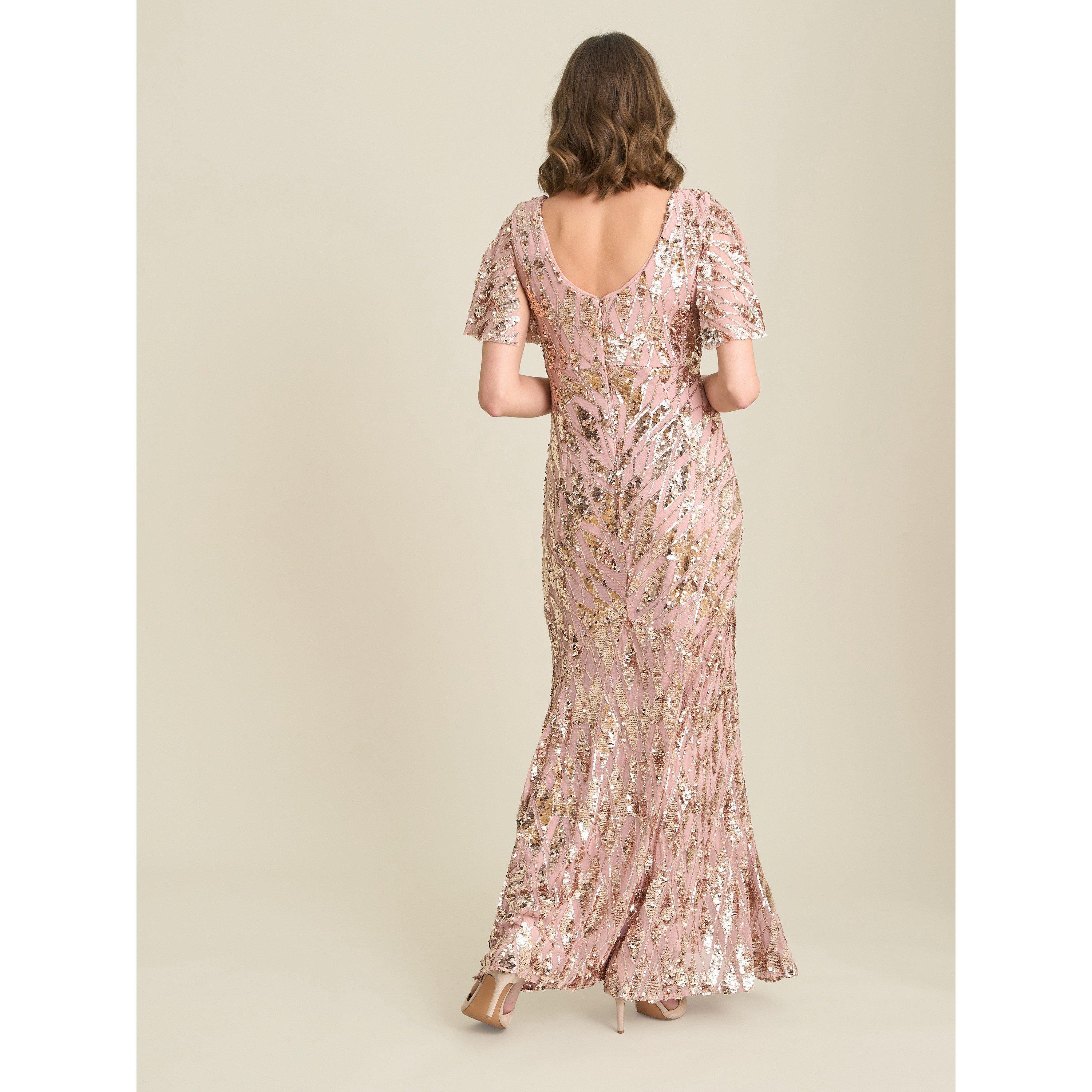 Rose - Gina Bacconi - Milena Sequin Embellished Maxi Dress - 2
