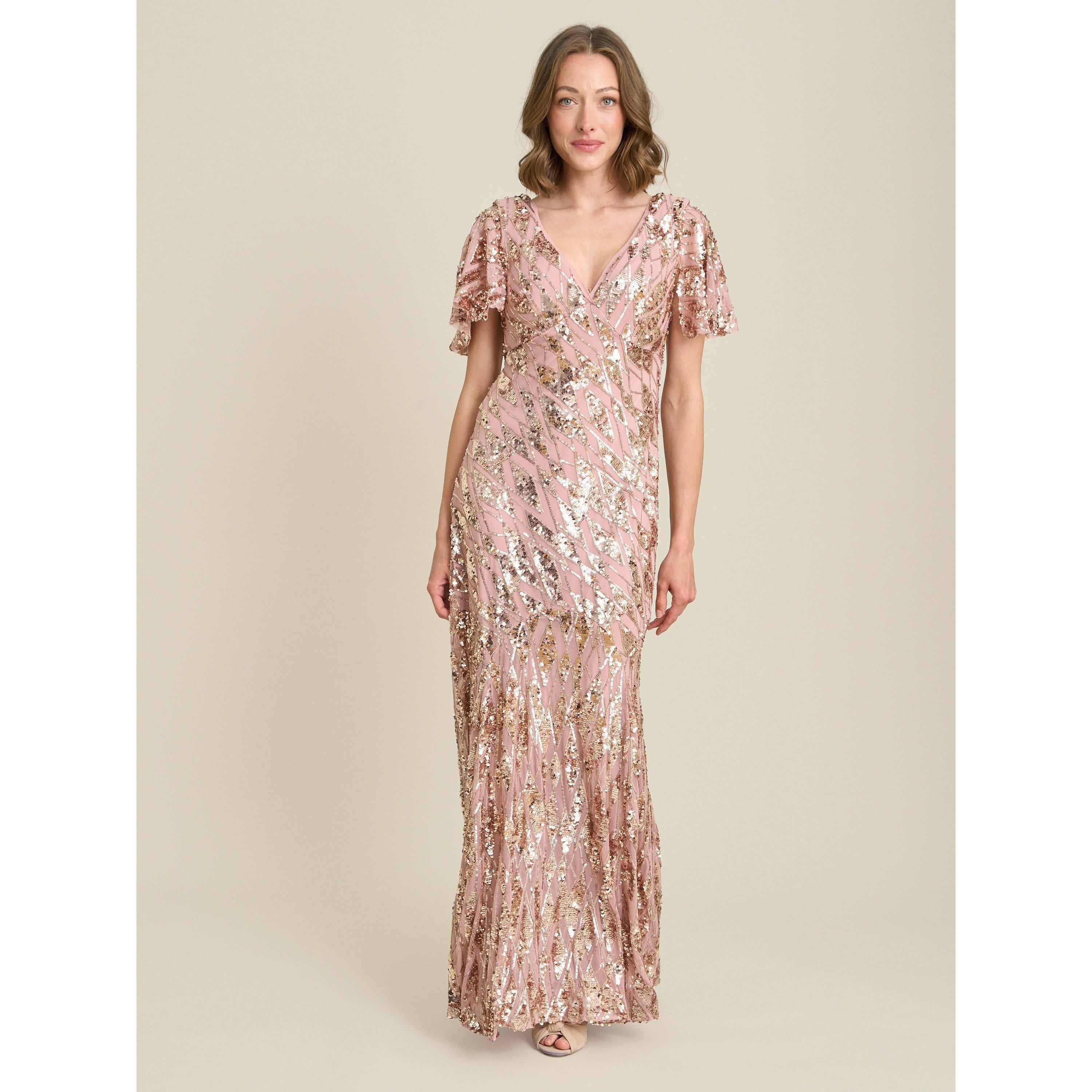 Rose - Gina Bacconi - Milena Sequin Embellished Maxi Dress - 3