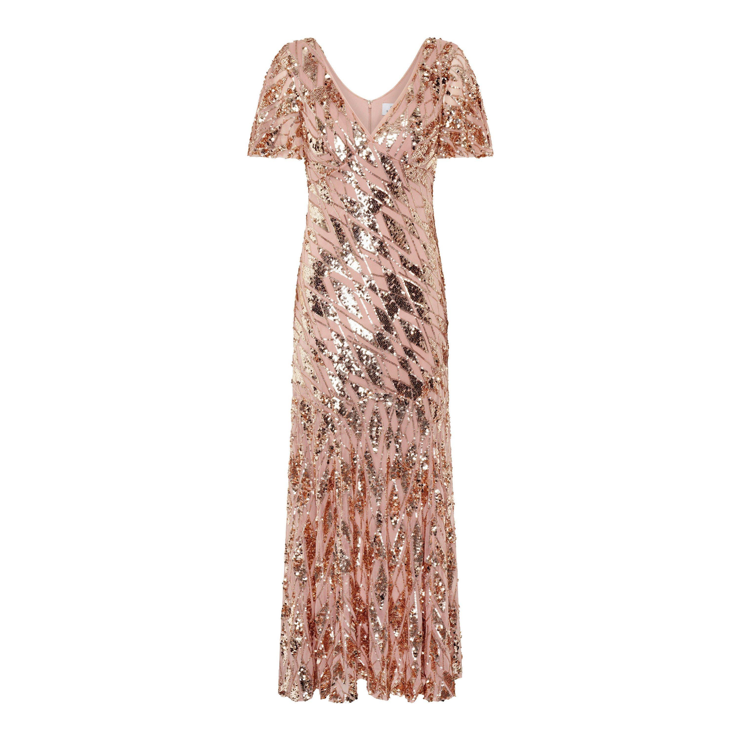 Rose - Gina Bacconi - Milena Sequin Embellished Maxi Dress - 4