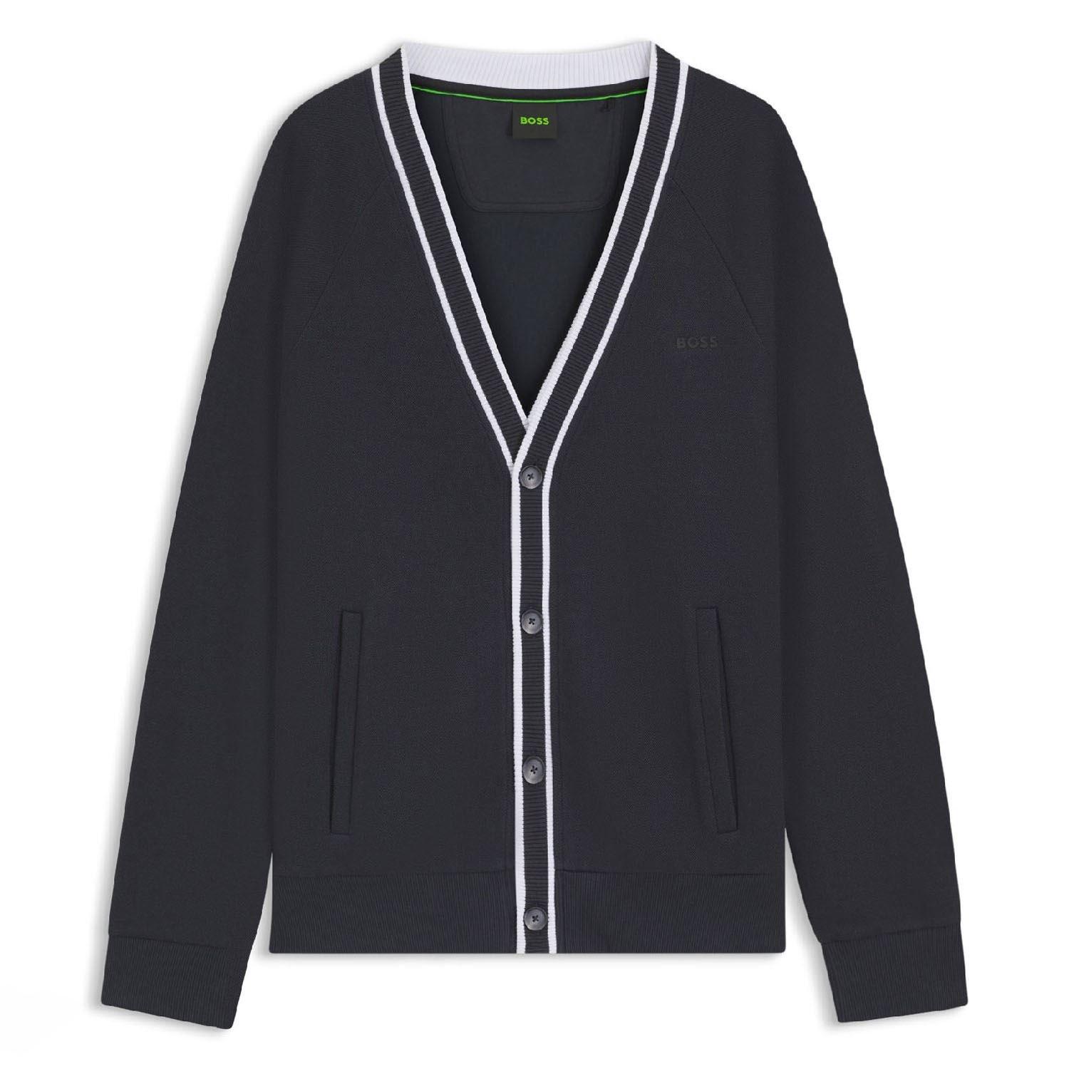 Dark Blue - Boss - Sardigan Relaxed Fit Cardigan - 1