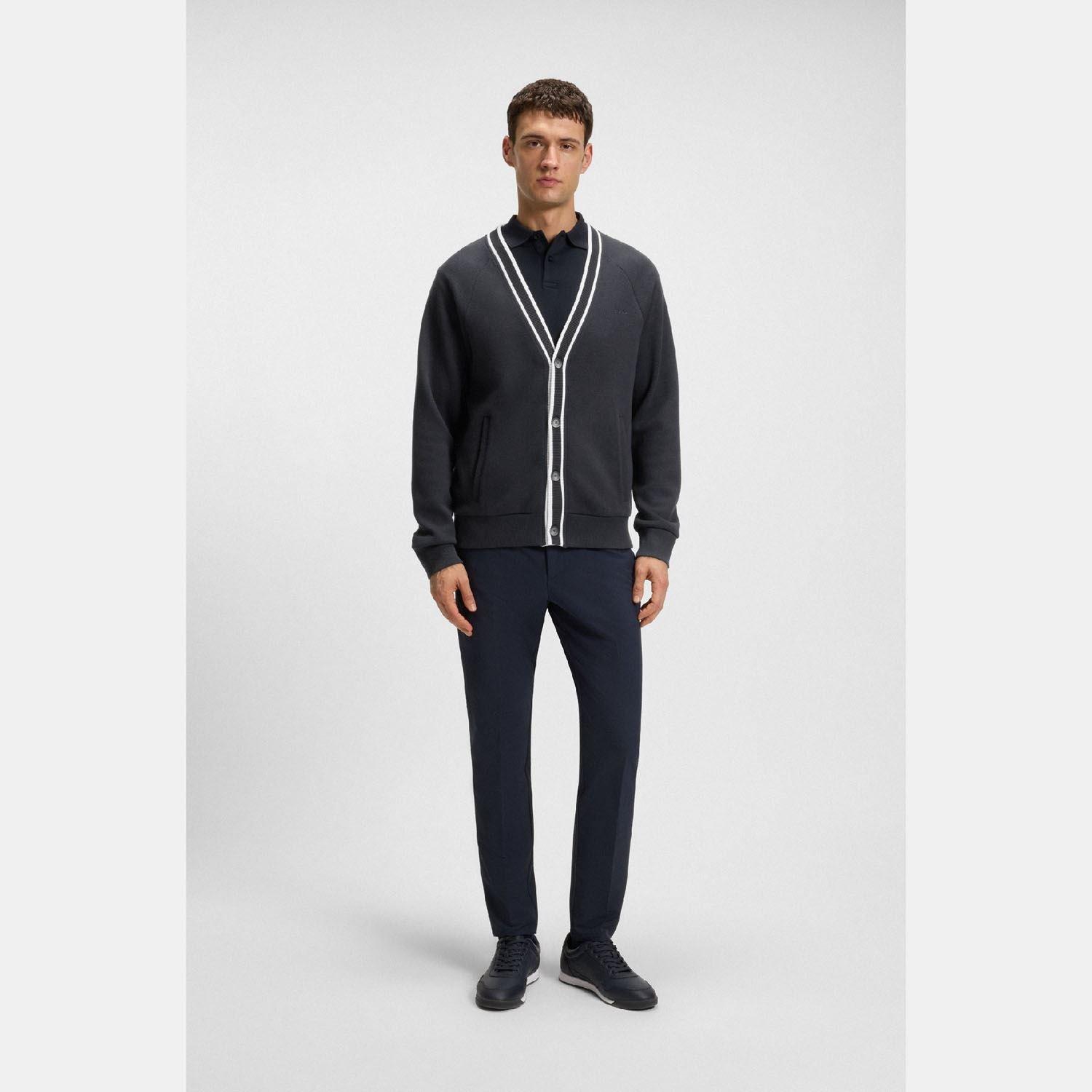 Dark Blue - Boss - Sardigan Relaxed Fit Cardigan - 4