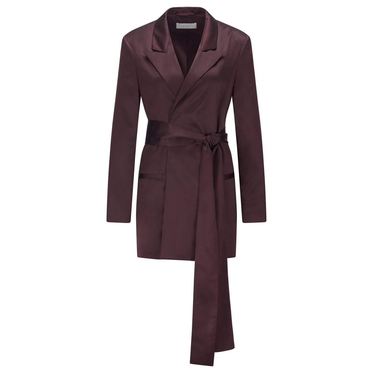 Red - Boss - Jishina Satin Wrap Blazer - 1